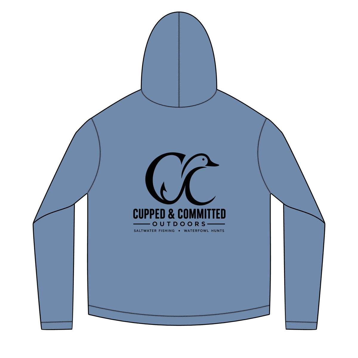 Hoodie — Cupped & Committed Outdoors Solar Fish Logo
