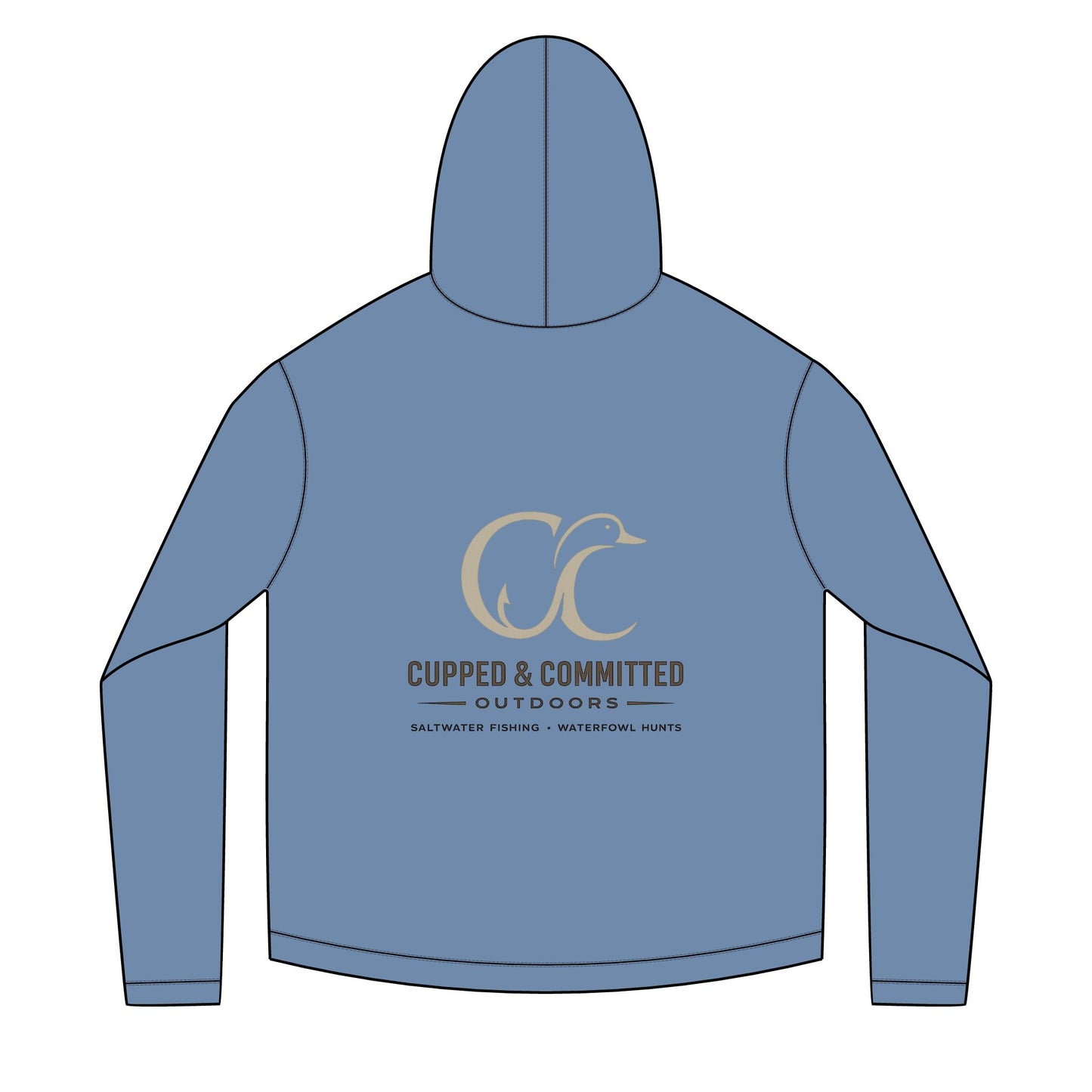 Hoodie — Cupped & Committed Outdoors Solar Fish Logo