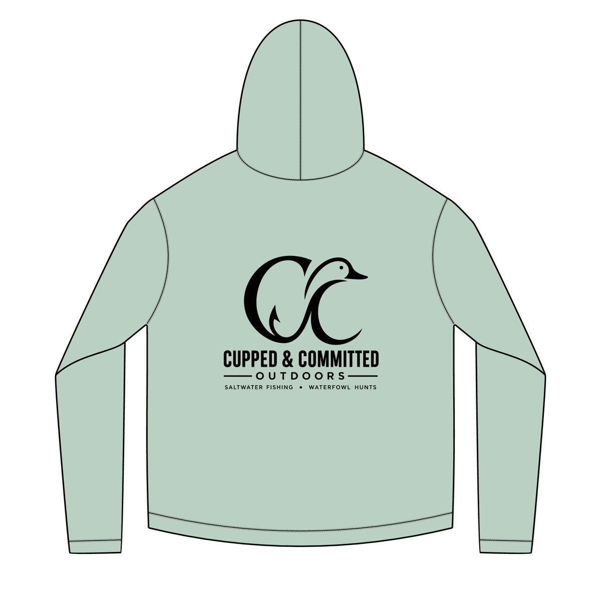 Hoodie — Cupped & Committed Outdoors Solar Fish Logo