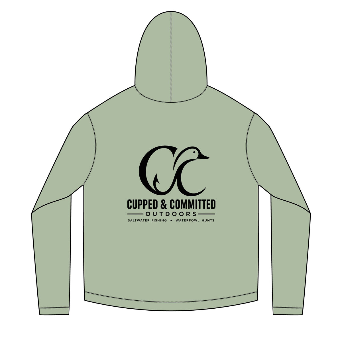 Hoodie — Cupped & Committed Outdoors Solar Fish Logo