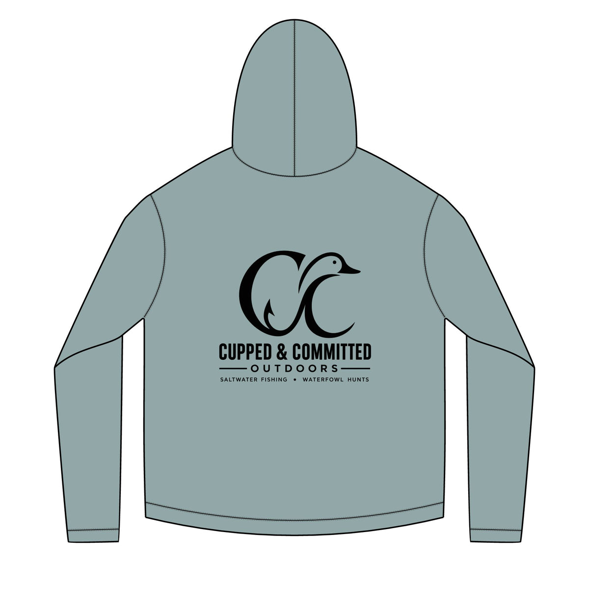 Hoodie — Cupped & Committed Outdoors Solar Fish Logo