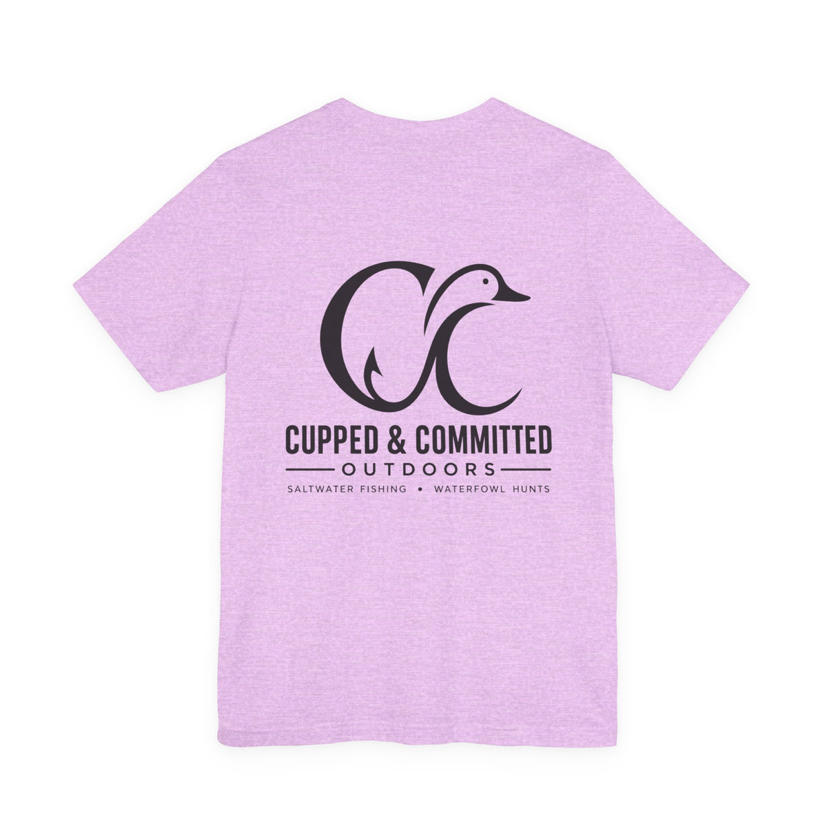Cupped & Committed Outdoors Tee — Duck Logo Fishing & Waterfowl Shirt
