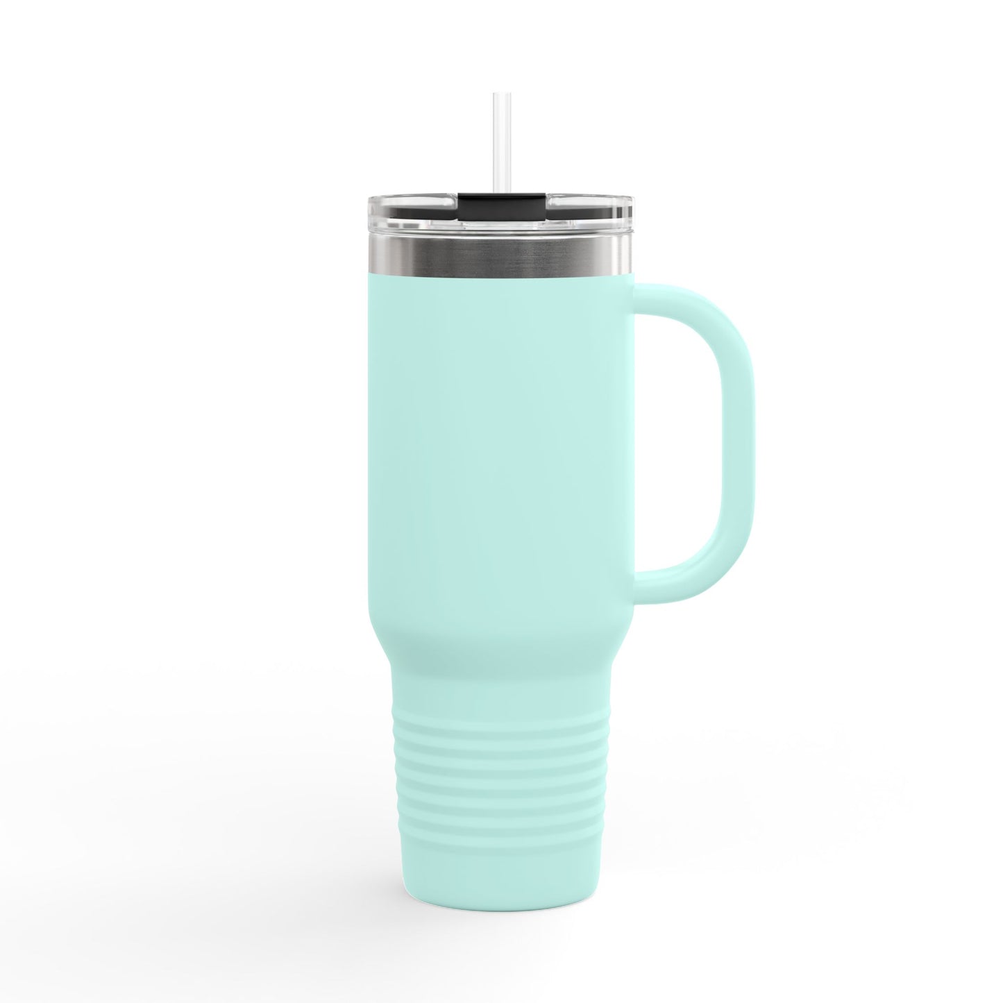 40oz Insulated Travel Mug – Matte Black Thermal Tumbler with Straw (Large Capacity)