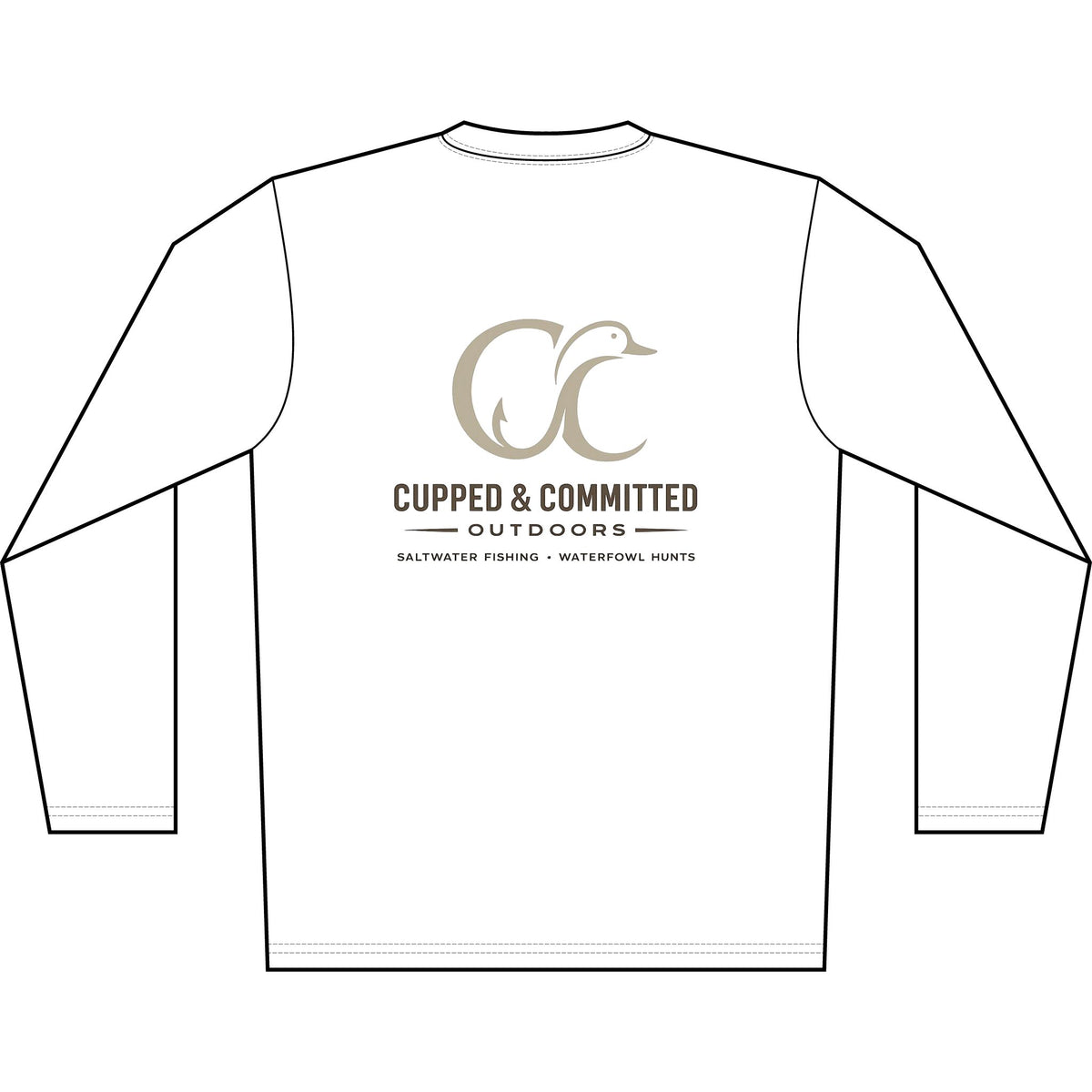Men's Solar Long Sleeve Shirt — Cupped & Committed Outdoors Logo Performance Tee