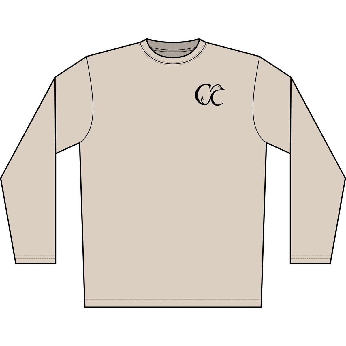 Men's Solar Long Sleeve Shirt — Cupped & Committed Outdoors Logo Performance Tee