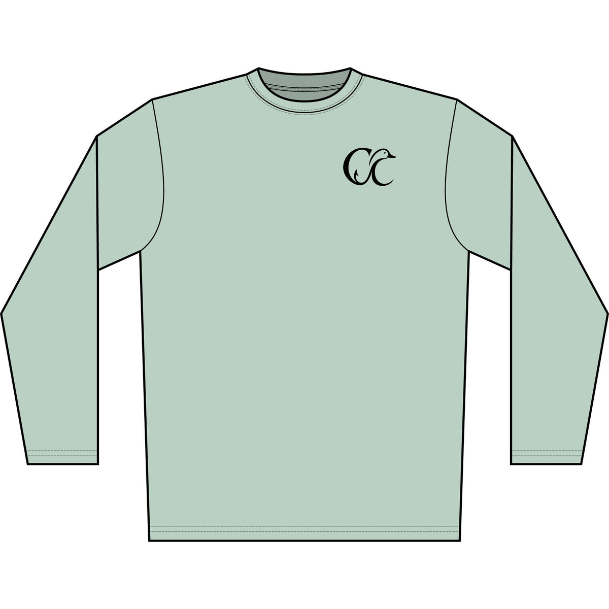 Men's Solar Long Sleeve Shirt — Cupped & Committed Outdoors Logo Performance Tee