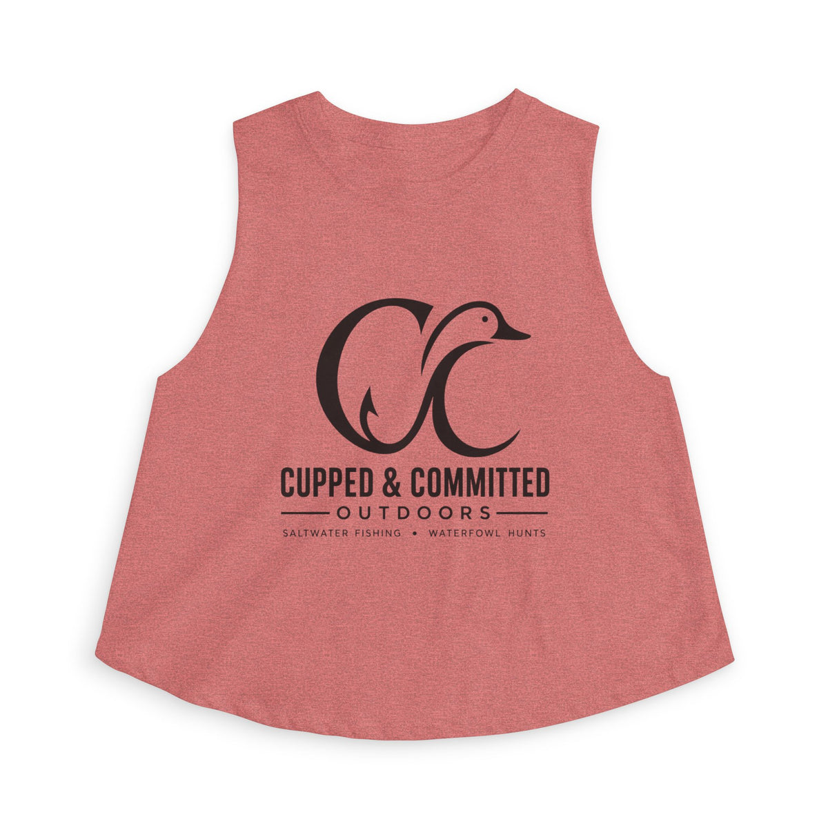 Cupped & Committed Outdoors Women's Crop Tank — Duck Logo Outdoor Fishing & Waterfowl Shirt