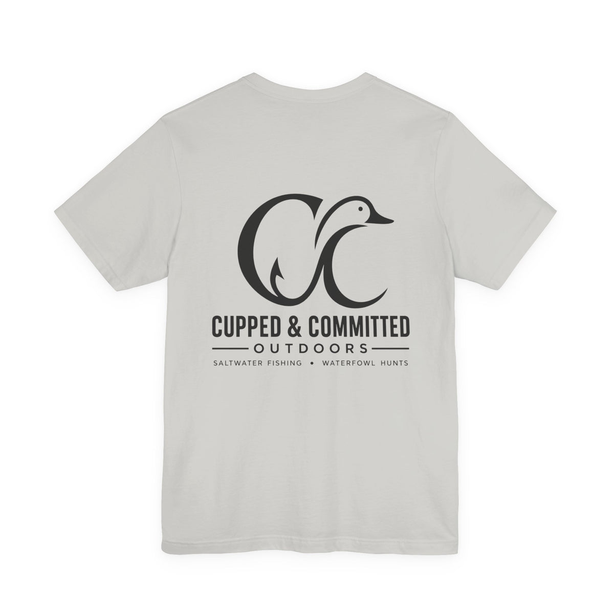 Cupped & Committed Outdoors Tee — Duck Logo Fishing & Waterfowl Shirt