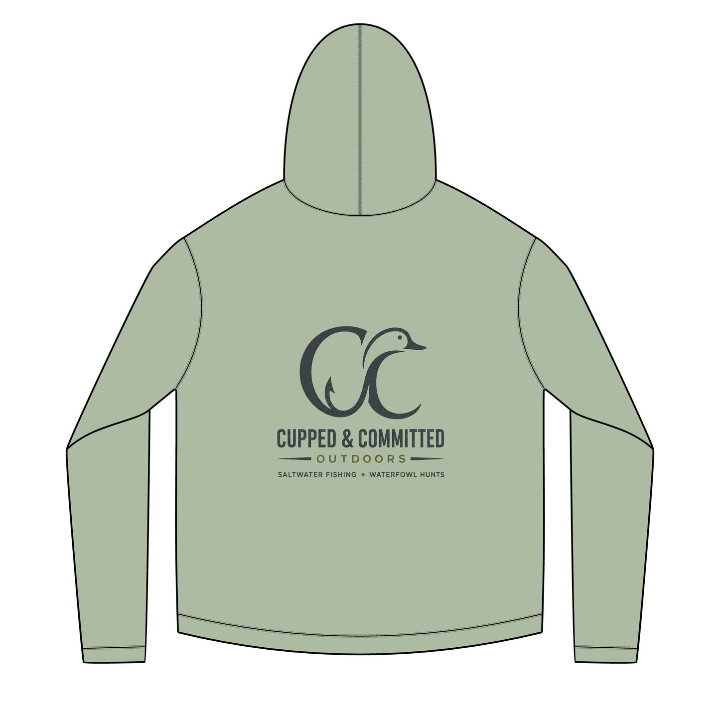 Hoodie — Cupped & Committed Outdoors Solar Fish Logo