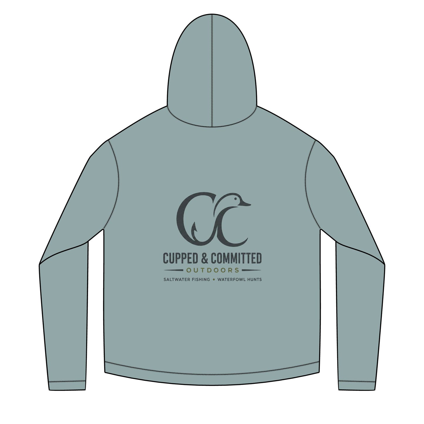 Hoodie — Cupped & Committed Outdoors Solar Fish Logo