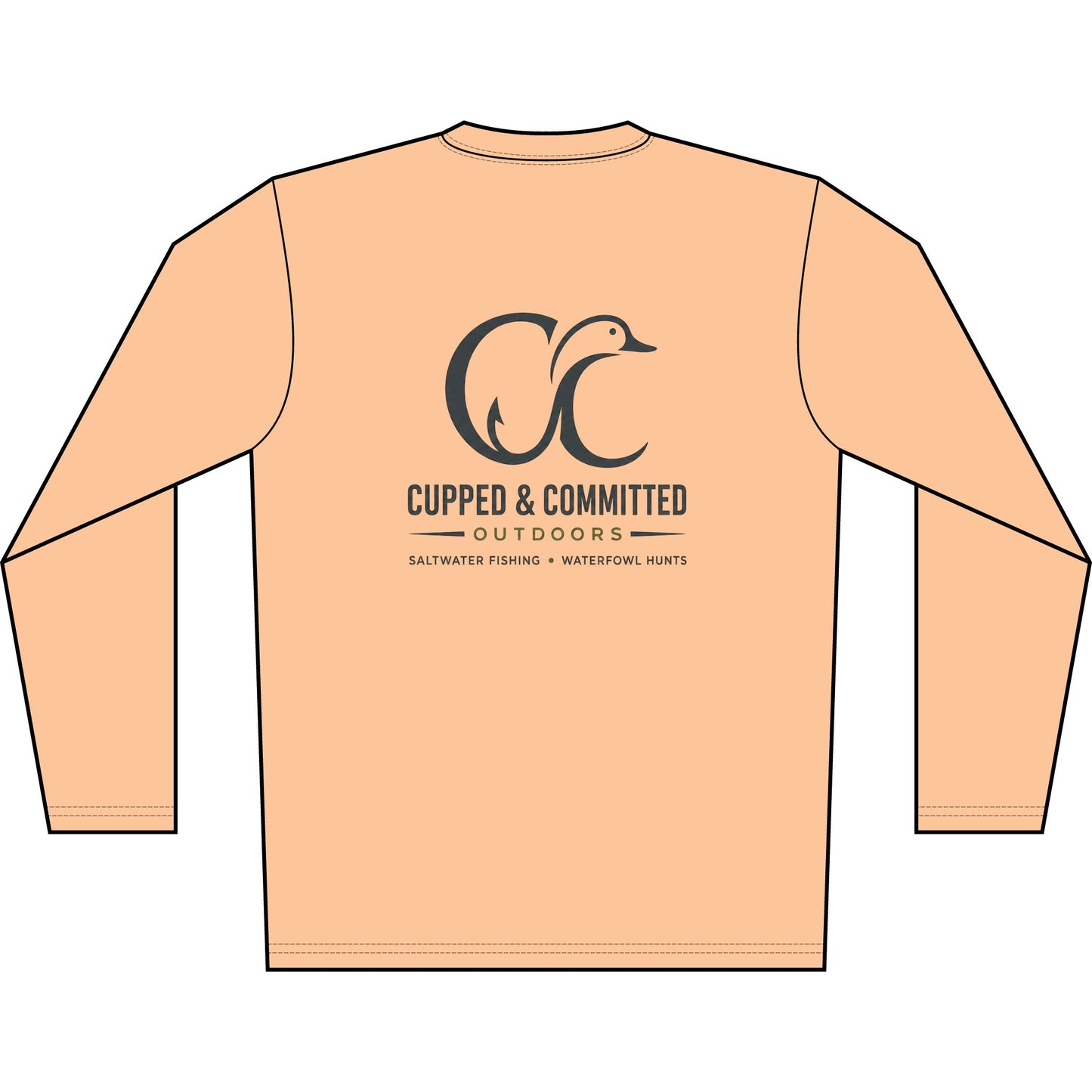 Men's Solar Long Sleeve Shirt — Cupped & Committed Outdoors Logo Performance Tee