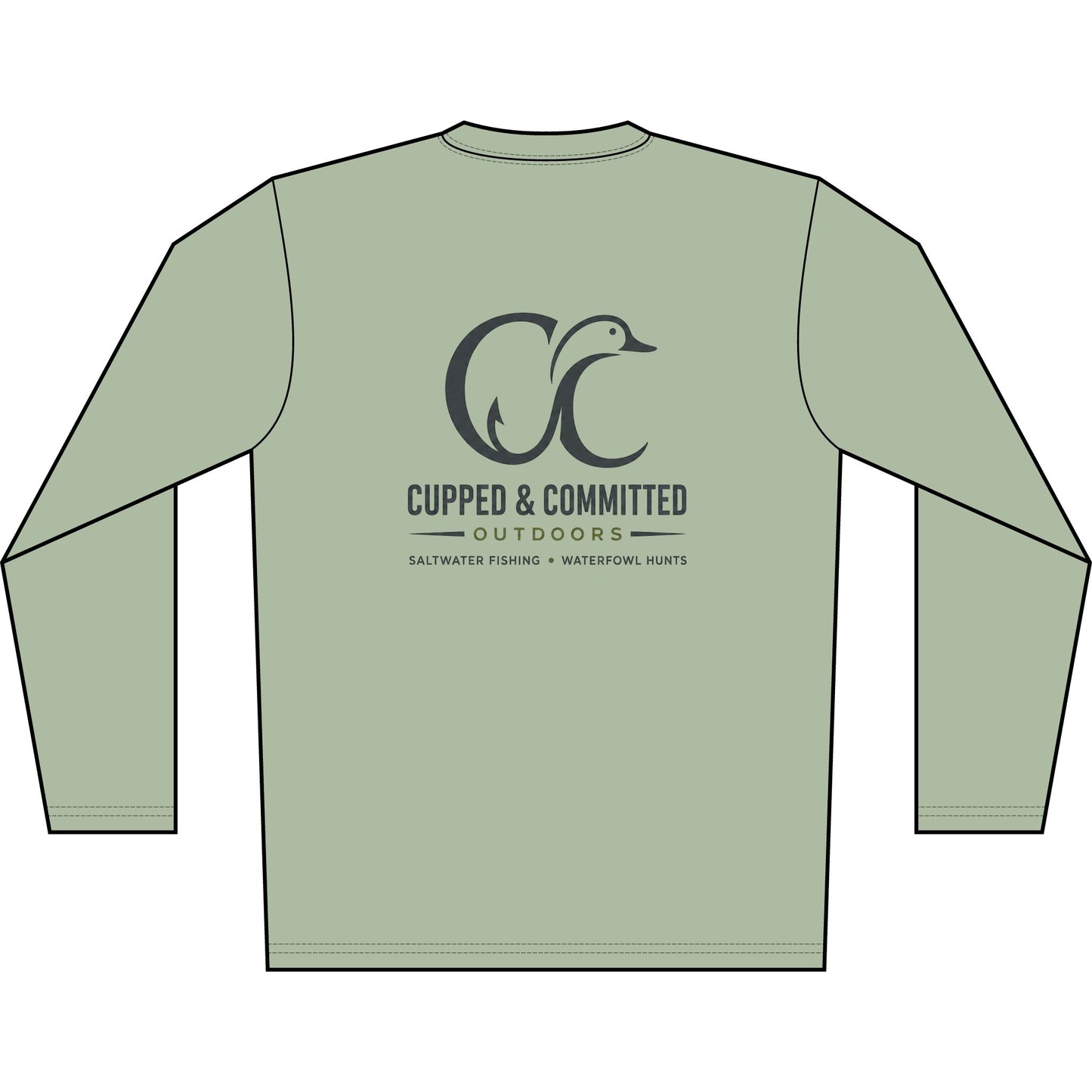 Men's Solar Long Sleeve Shirt — Cupped & Committed Outdoors Logo Performance Tee