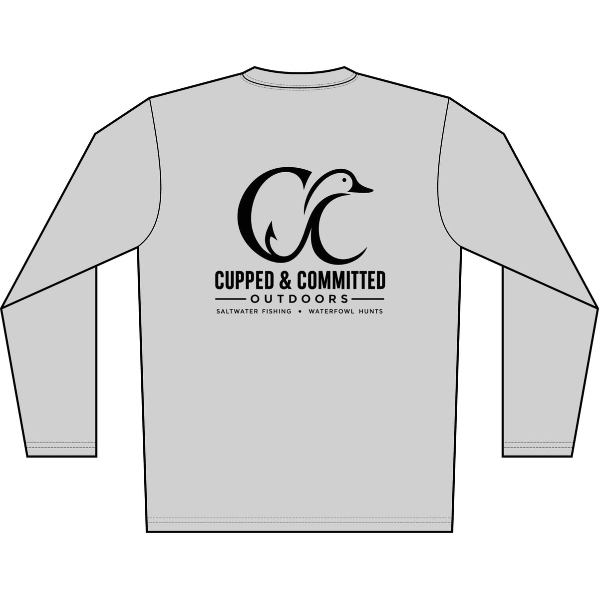 Men's Solar Long Sleeve Shirt — Cupped & Committed Outdoors Logo Performance Tee