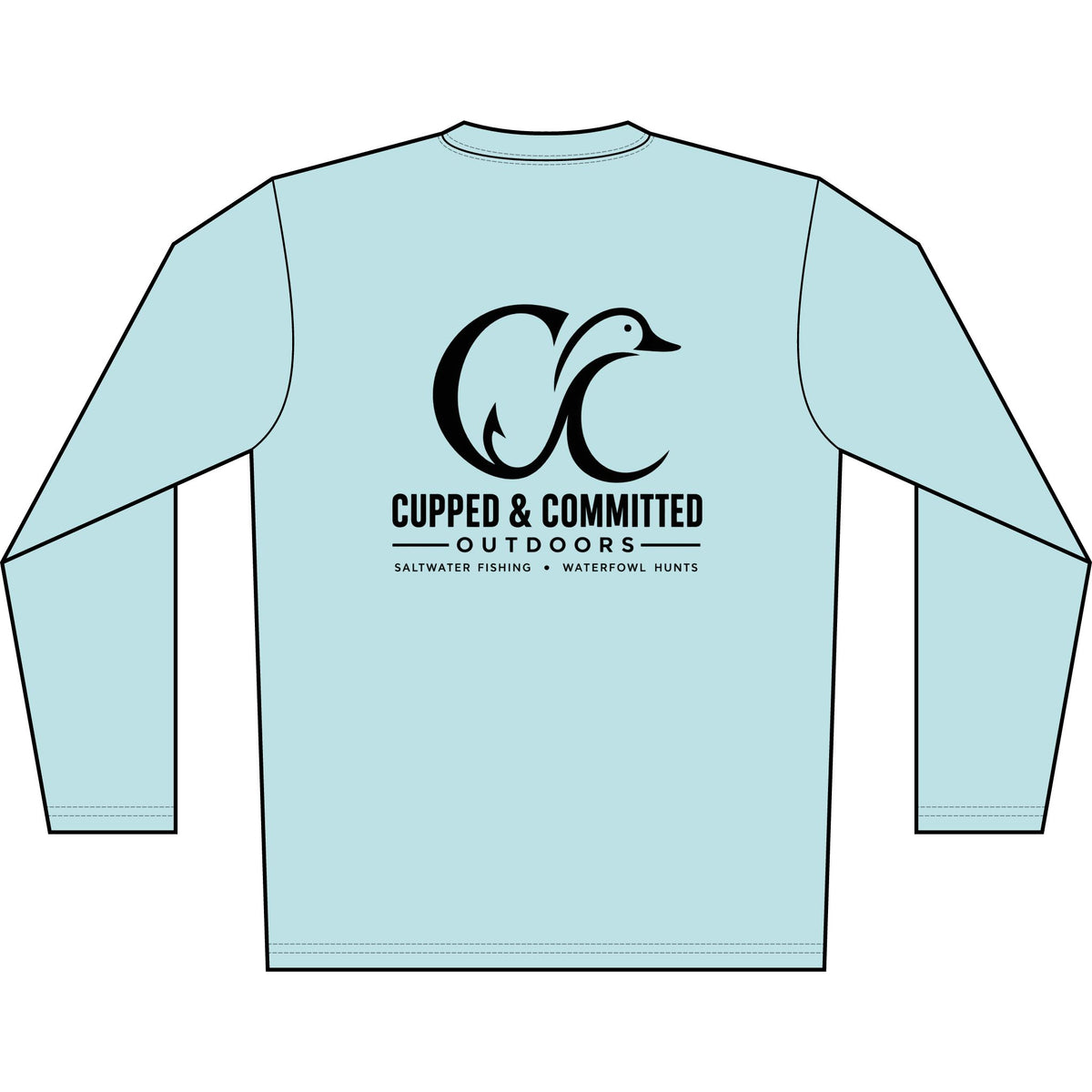 Men's Solar Long Sleeve Shirt — Cupped & Committed Outdoors Logo Performance Tee