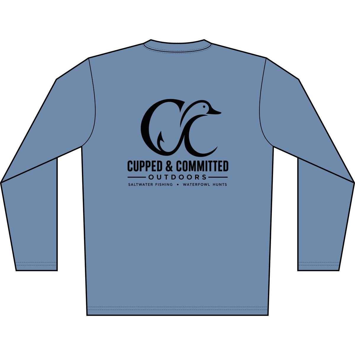 Men's Solar Long Sleeve Shirt — Cupped & Committed Outdoors Logo Performance Tee