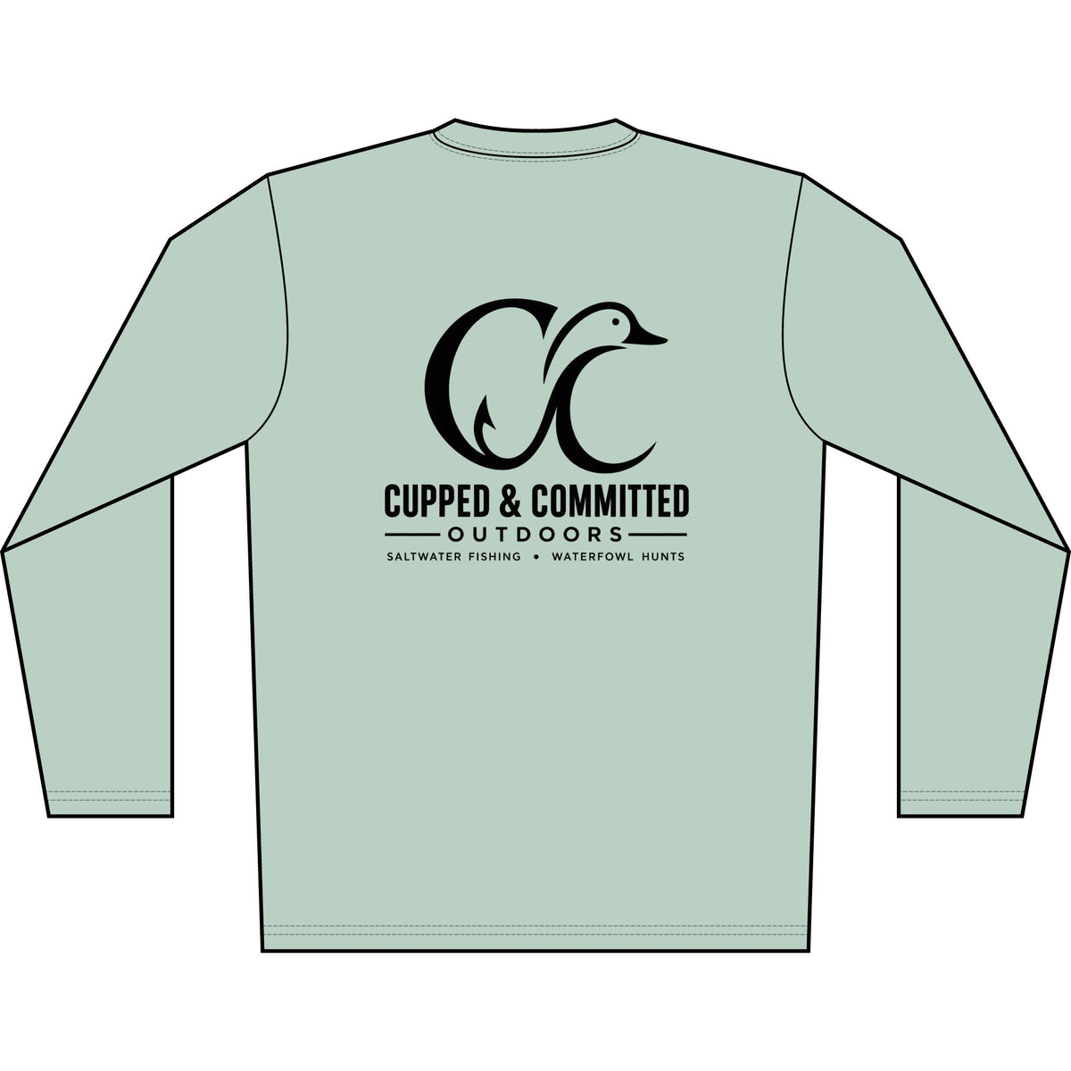 Men's Solar Long Sleeve Shirt — Cupped & Committed Outdoors Logo Performance Tee