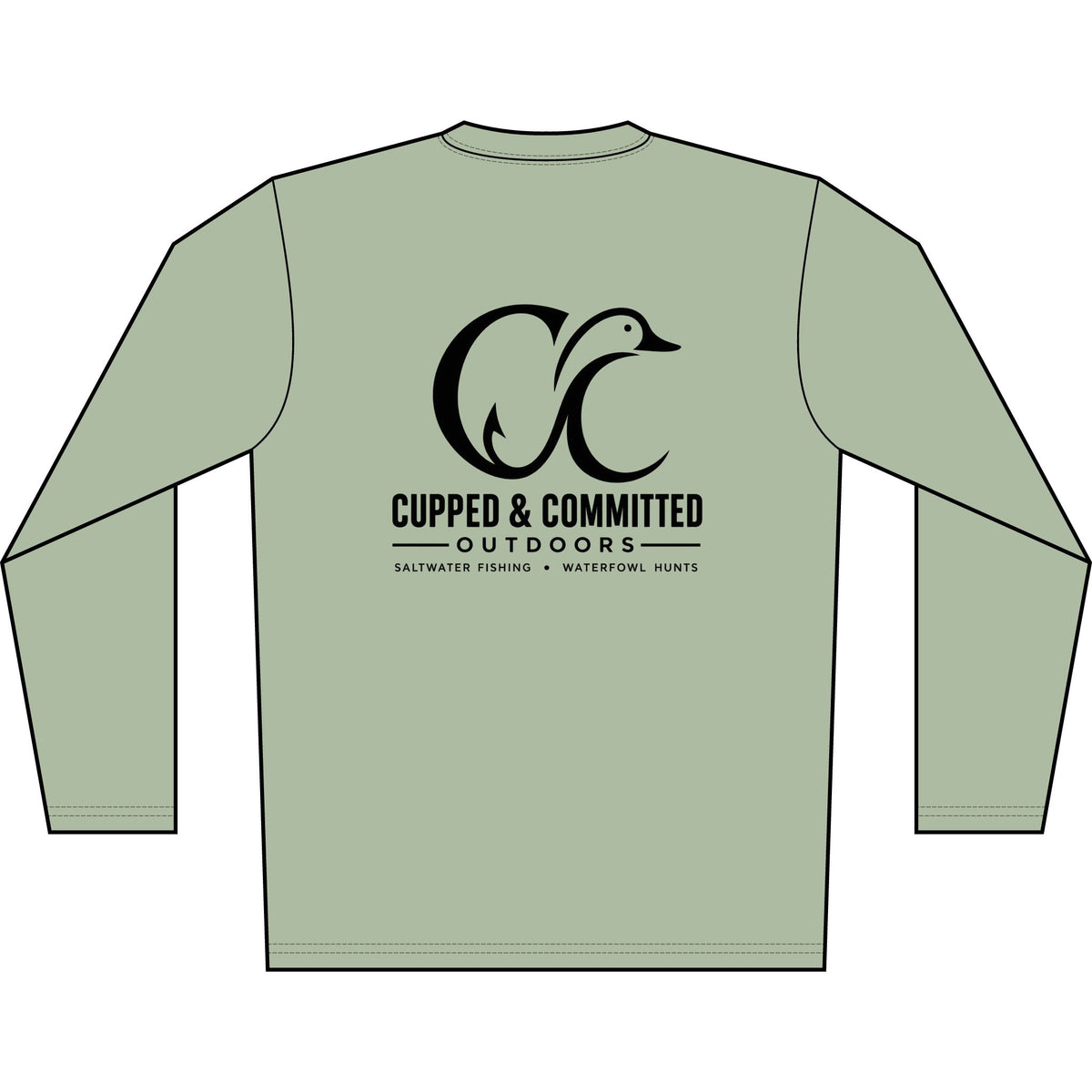 Men's Solar Long Sleeve Shirt — Cupped & Committed Outdoors Logo Performance Tee