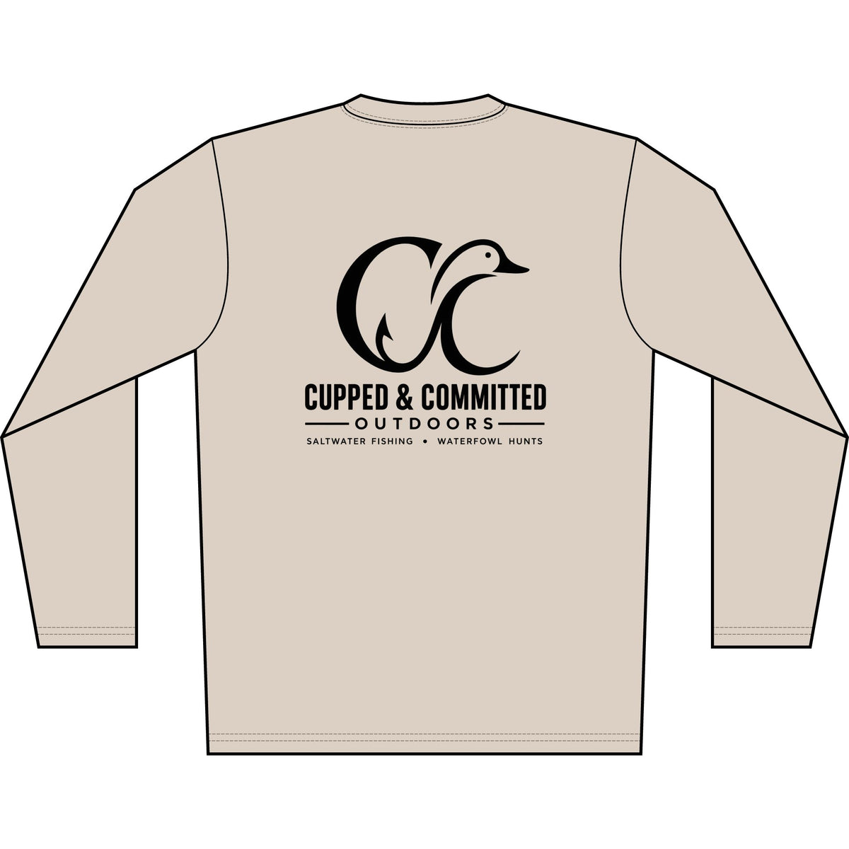 Men's Solar Long Sleeve Shirt — Cupped & Committed Outdoors Logo Performance Tee