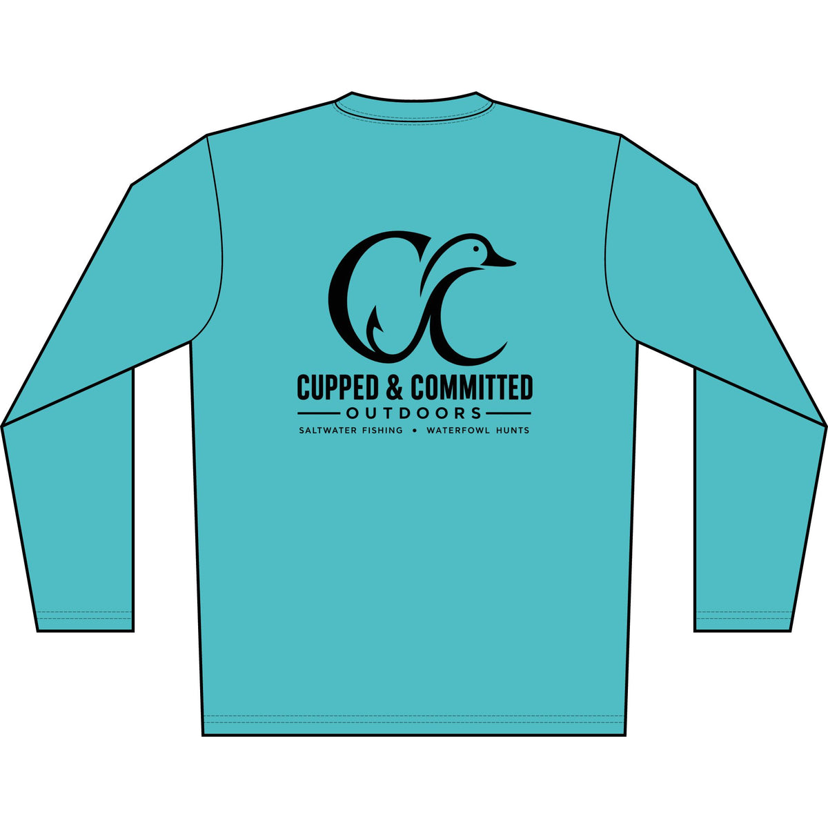 Men's Solar Long Sleeve Shirt — Cupped & Committed Outdoors Logo Performance Tee