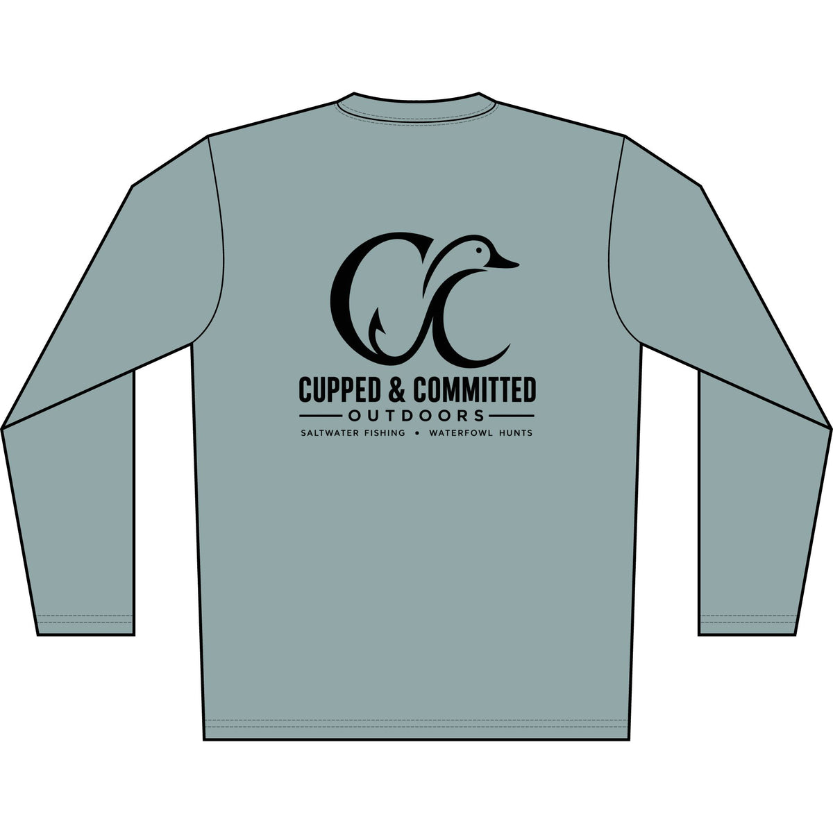 Men's Solar Long Sleeve Shirt — Cupped & Committed Outdoors Logo Performance Tee