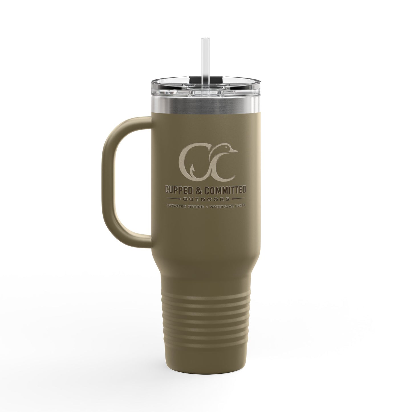 40oz Insulated Travel Mug – Matte Black Thermal Tumbler with Straw (Large Capacity)