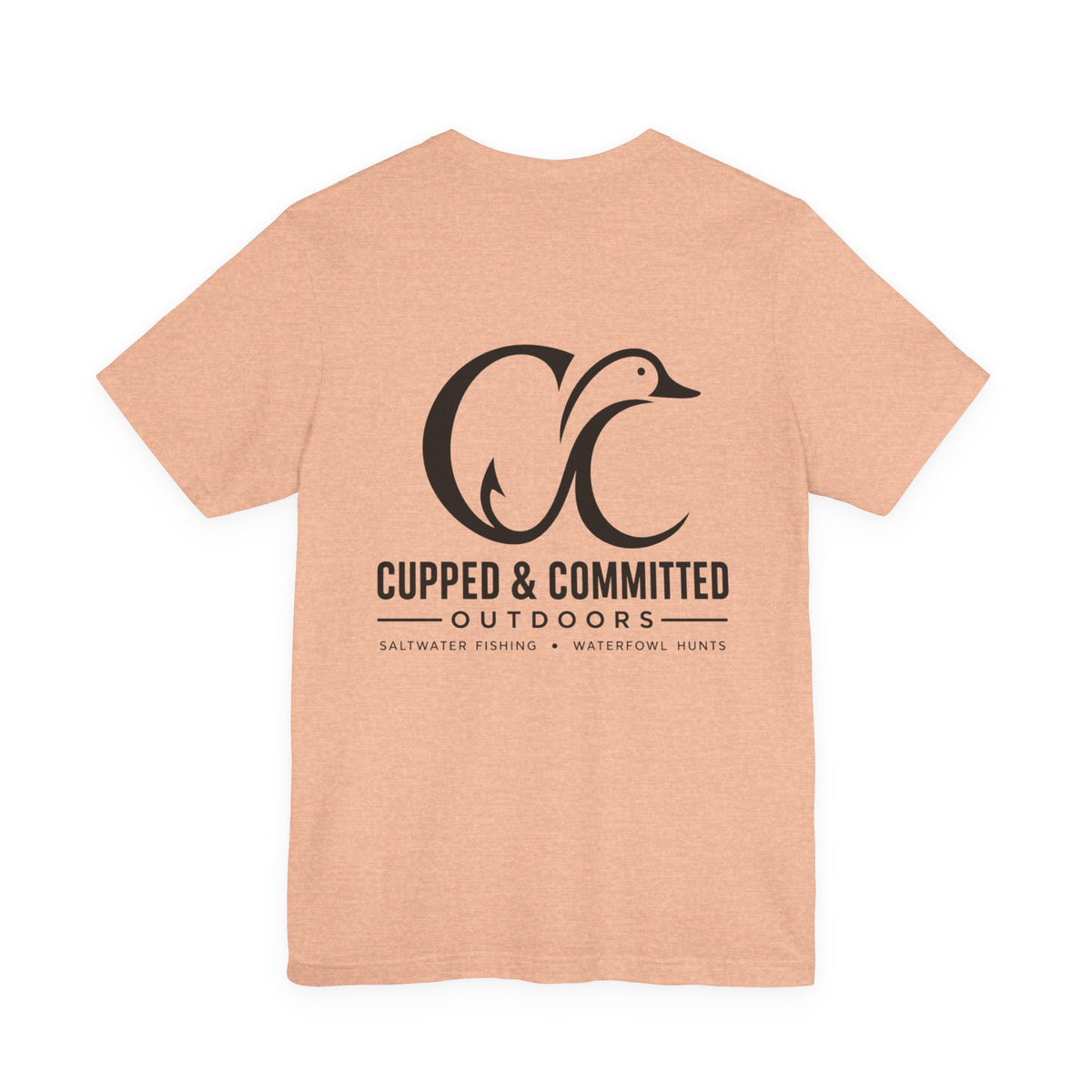 Cupped & Committed Outdoors Tee — Duck Logo Fishing & Waterfowl Shirt