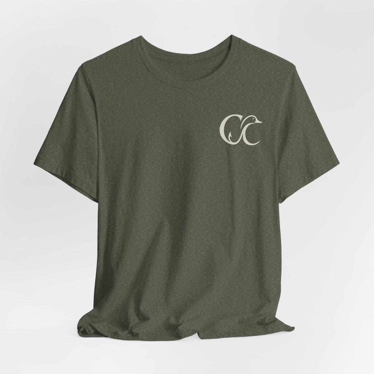 Cupped & Committed Outdoors Tee — Duck Logo Fishing & Waterfowl Shirt