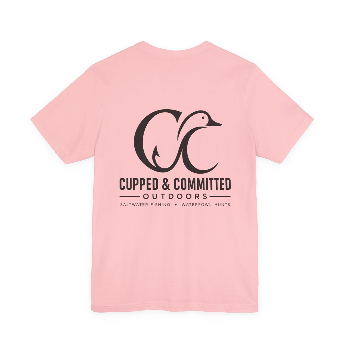 Cupped & Committed Outdoors Tee — Duck Logo Fishing & Waterfowl Shirt