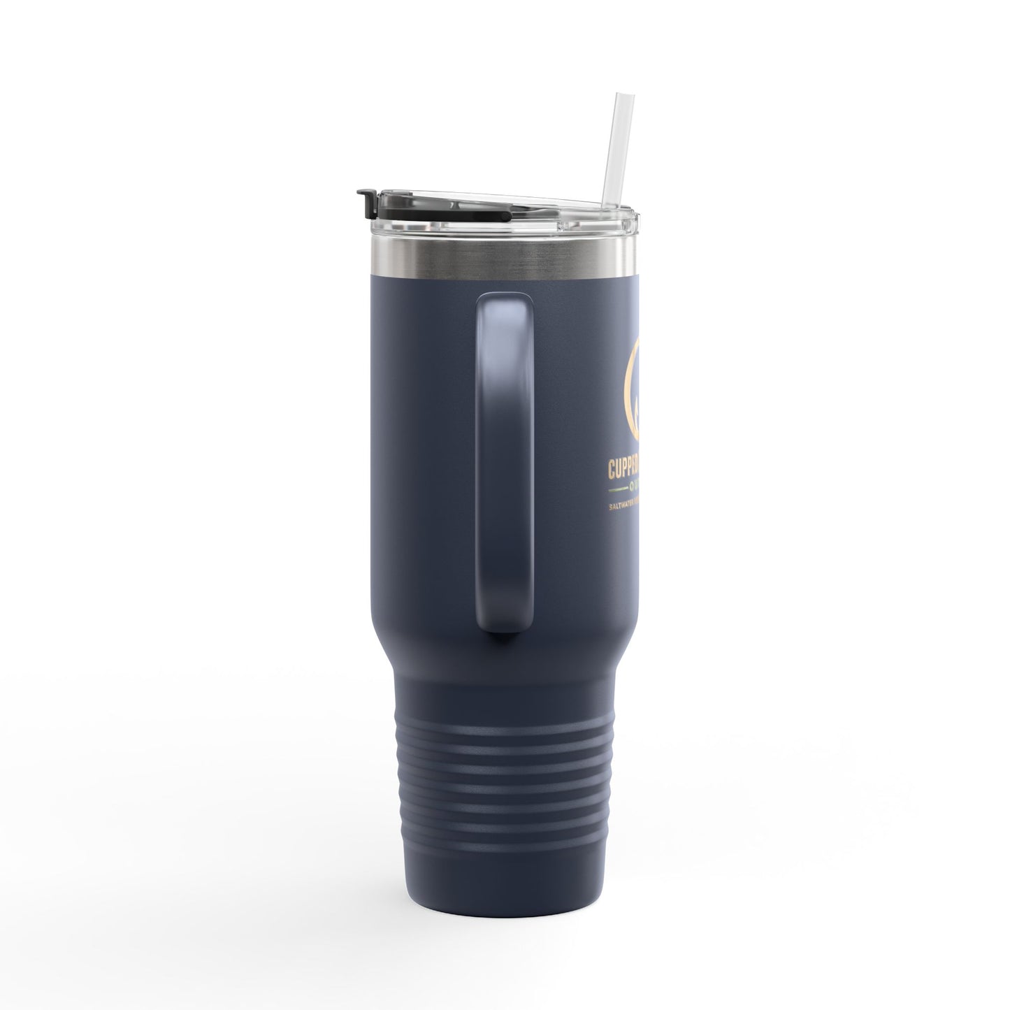 40oz Insulated Travel Mug – Matte Black Thermal Tumbler with Straw (Large Capacity)