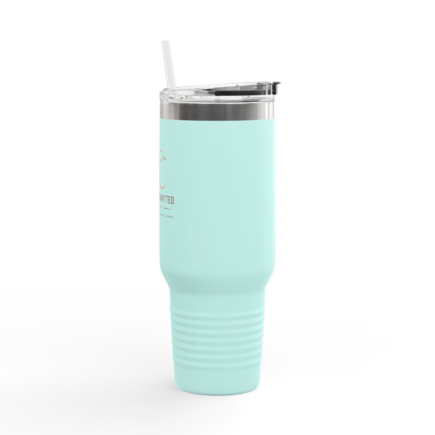 40oz Insulated Travel Mug – Matte Black Thermal Tumbler with Straw (Large Capacity)