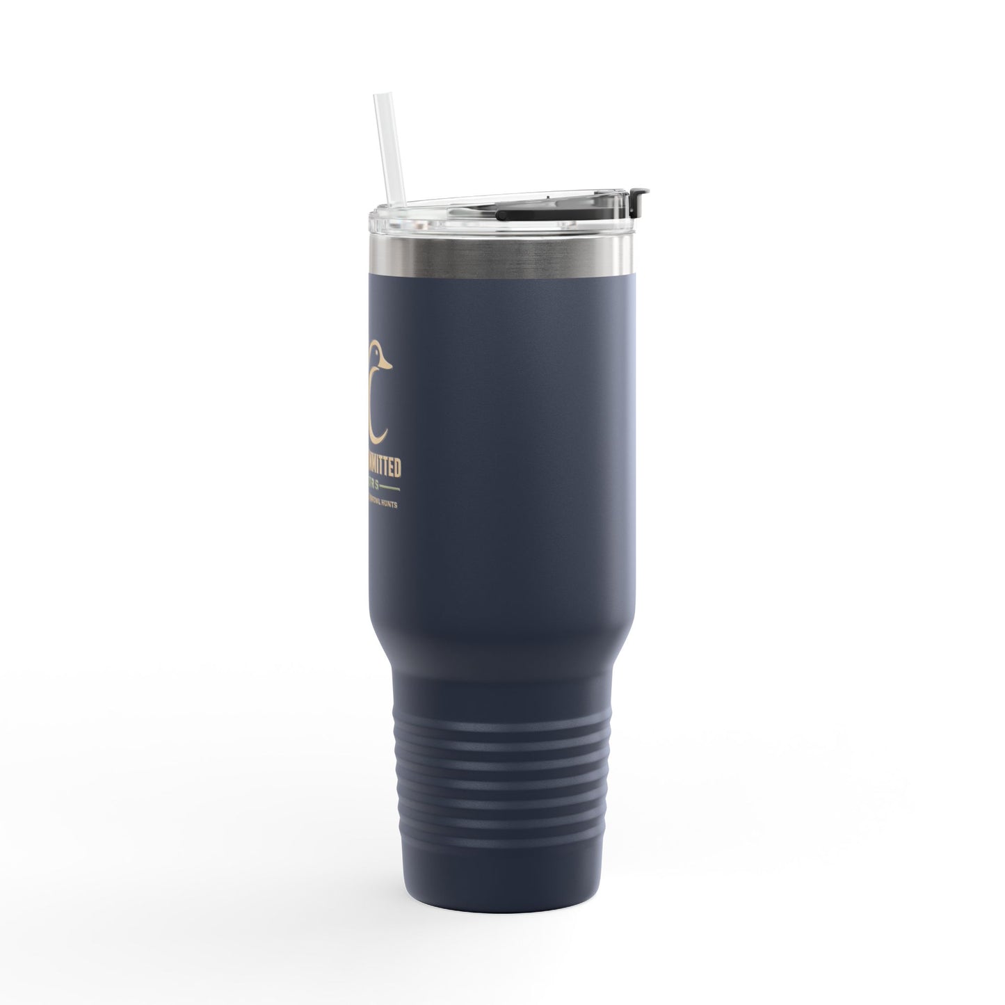 40oz Insulated Travel Mug – Matte Black Thermal Tumbler with Straw (Large Capacity)