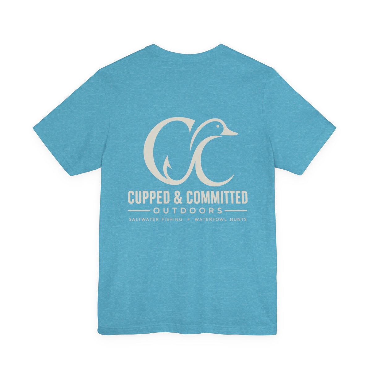 Cupped & Committed Outdoors Tee — Duck Logo Fishing & Waterfowl Shirt