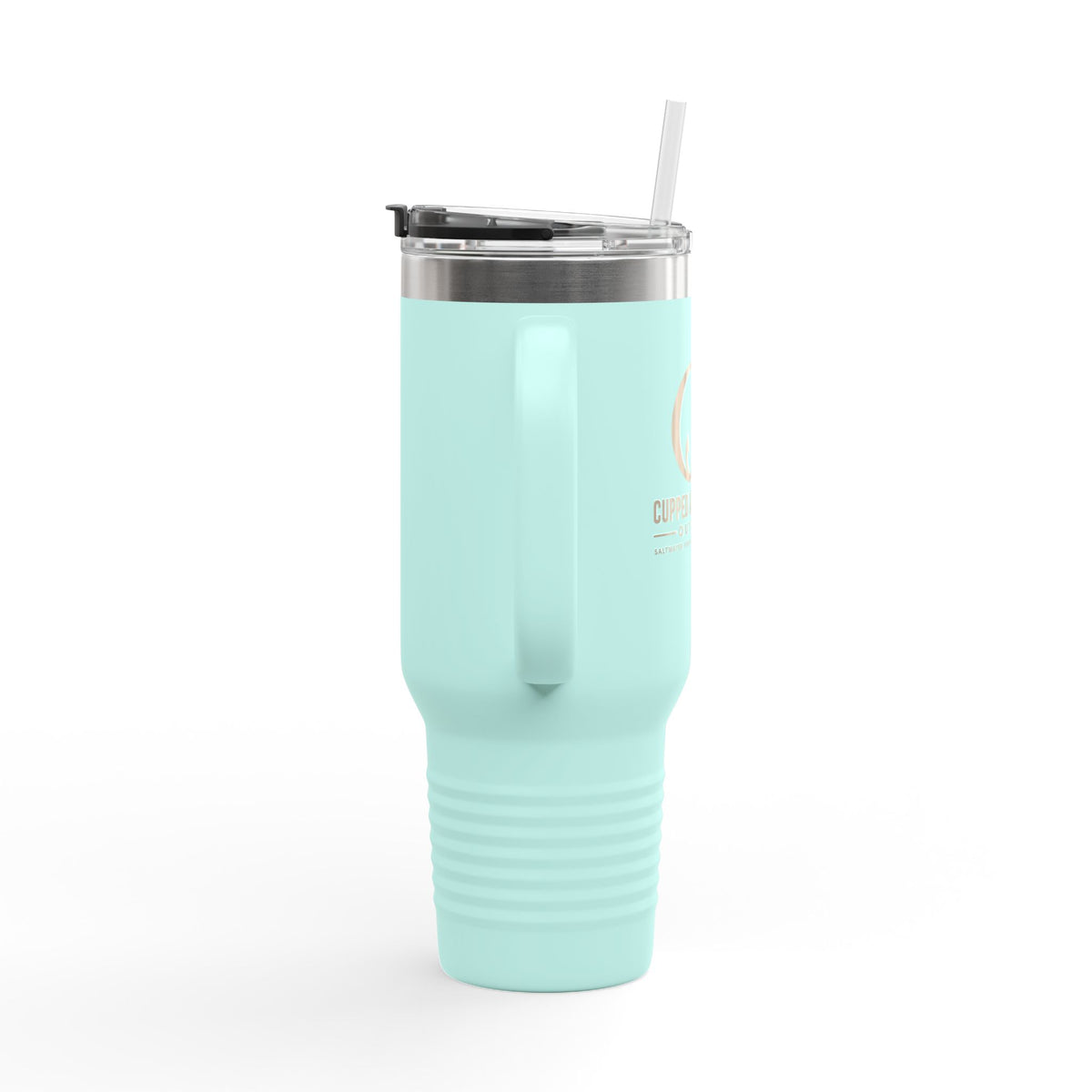 40oz Insulated Travel Mug – Matte Black Thermal Tumbler with Straw (Large Capacity)