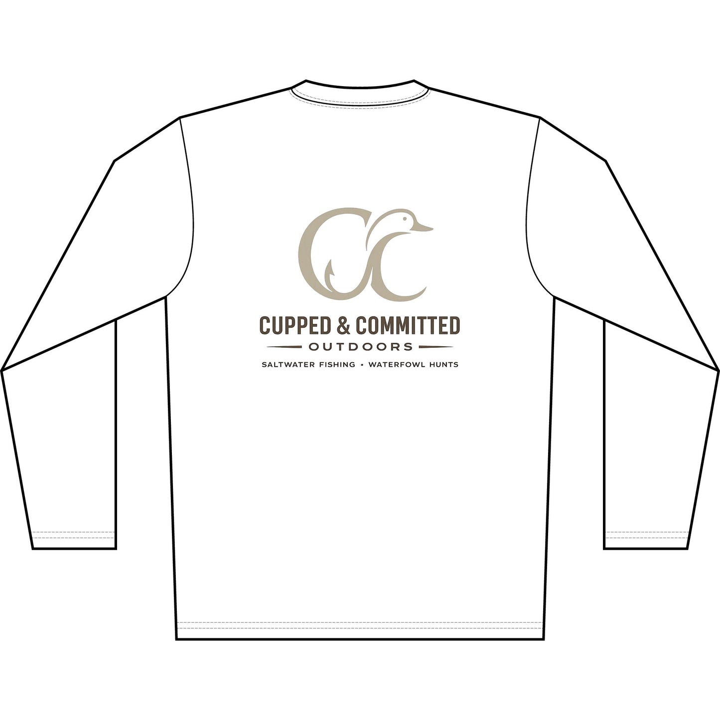 Men's Solar Long Sleeve Shirt — Cupped & Committed Outdoors Logo Performance Tee