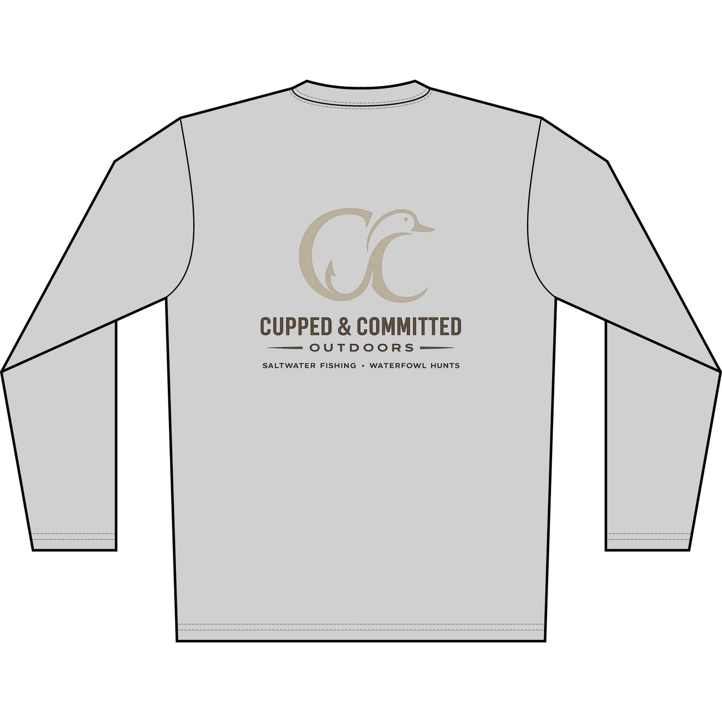 Men's Solar Long Sleeve Shirt — Cupped & Committed Outdoors Logo Performance Tee