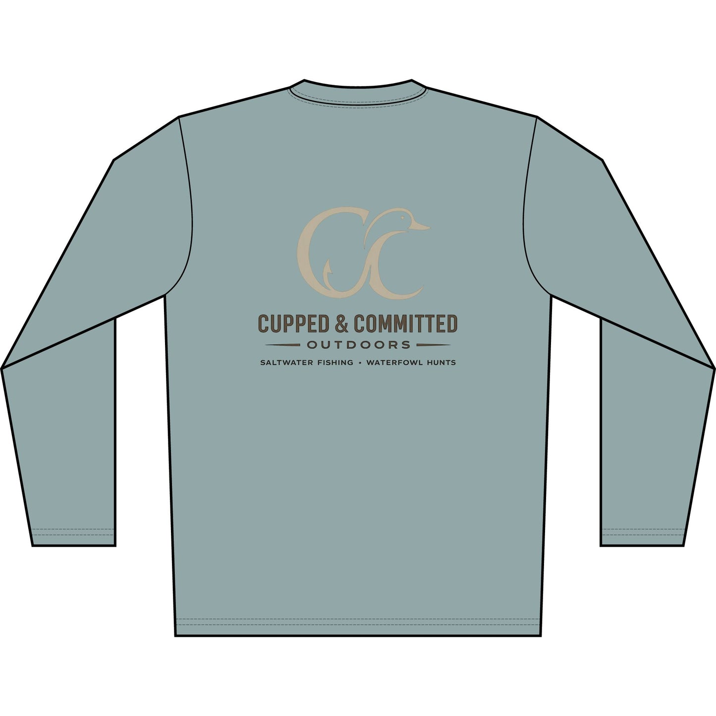 Men's Solar Long Sleeve Shirt — Cupped & Committed Outdoors Logo Performance Tee