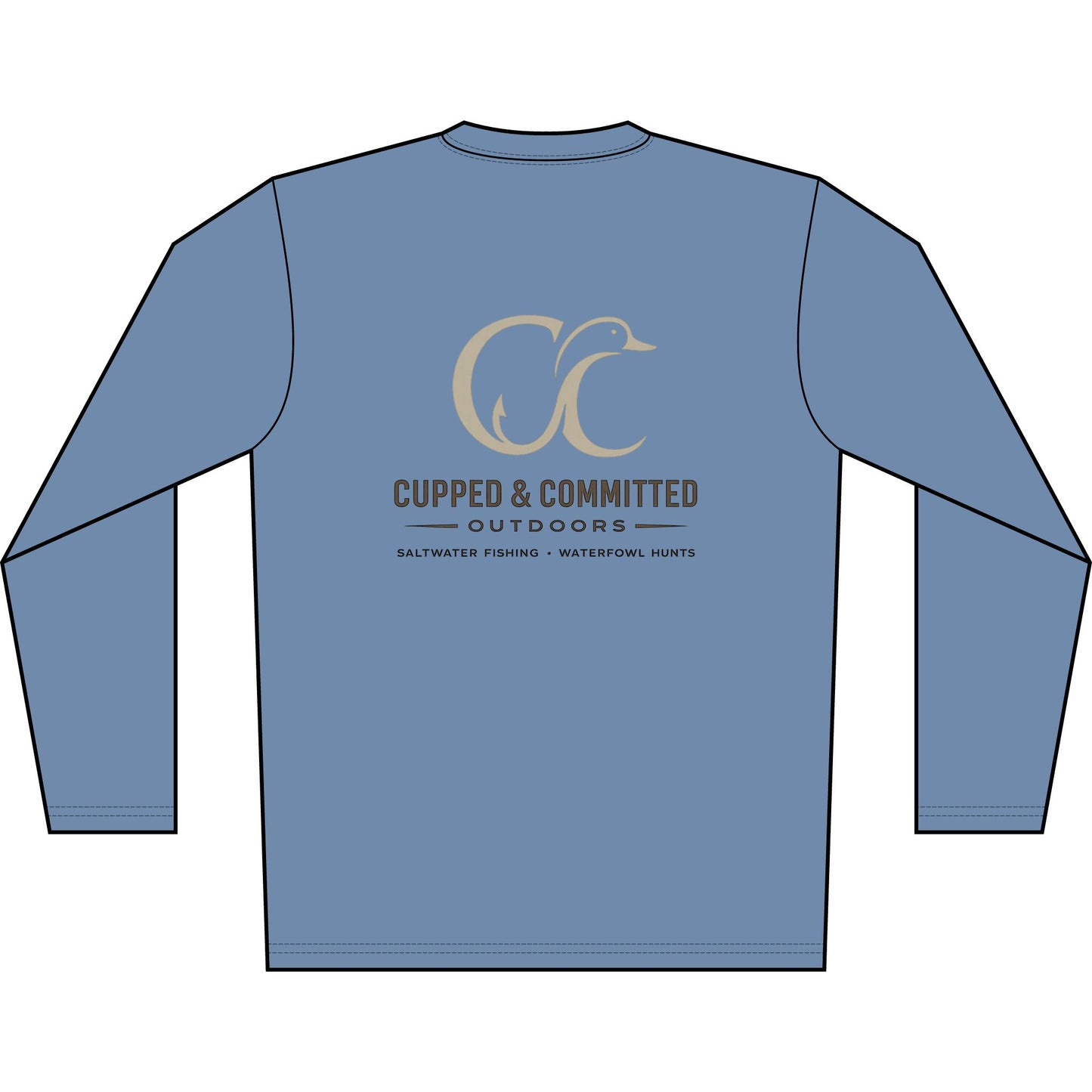 Men's Solar Long Sleeve Shirt — Cupped & Committed Outdoors Logo Performance Tee