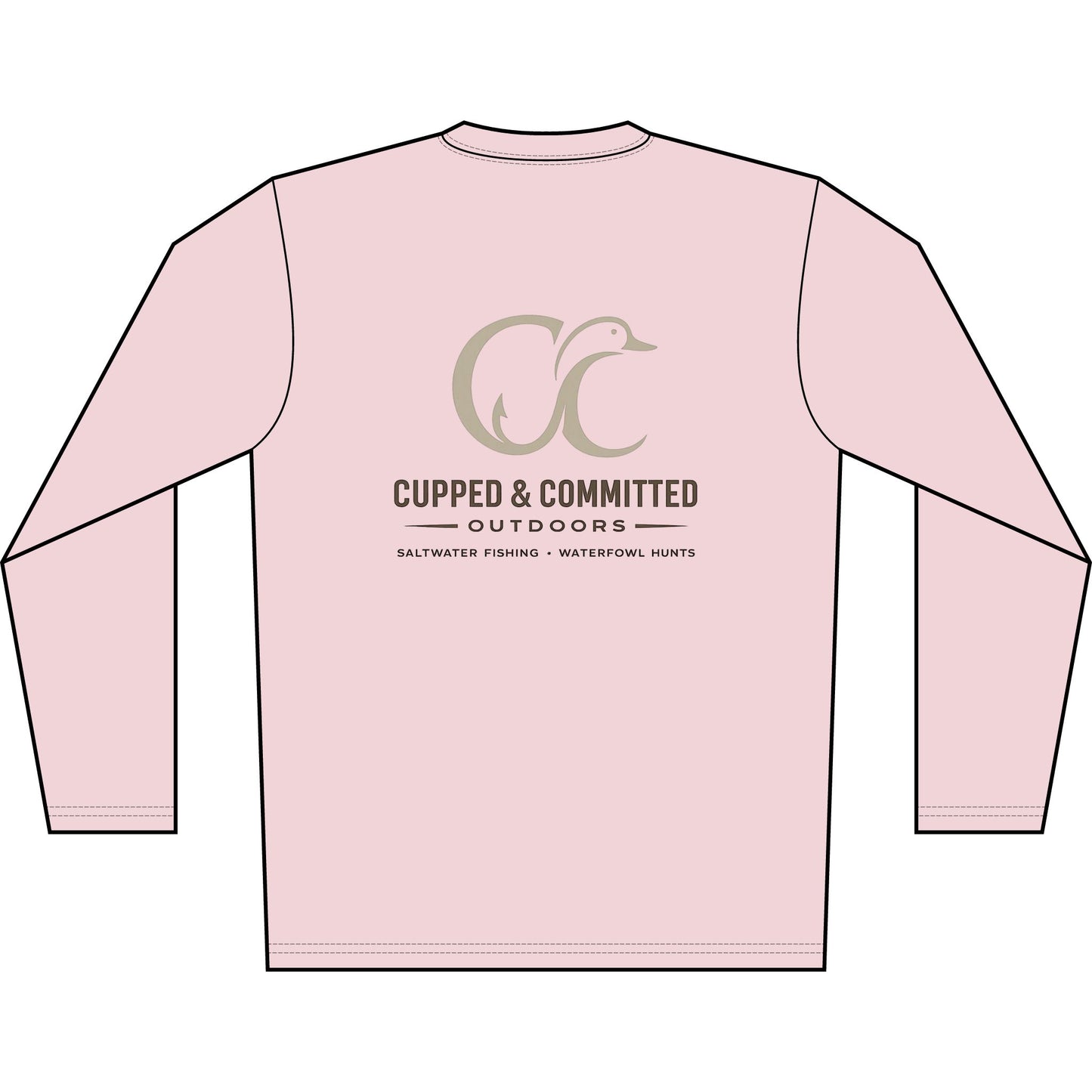 Men's Solar Long Sleeve Shirt — Cupped & Committed Outdoors Logo Performance Tee