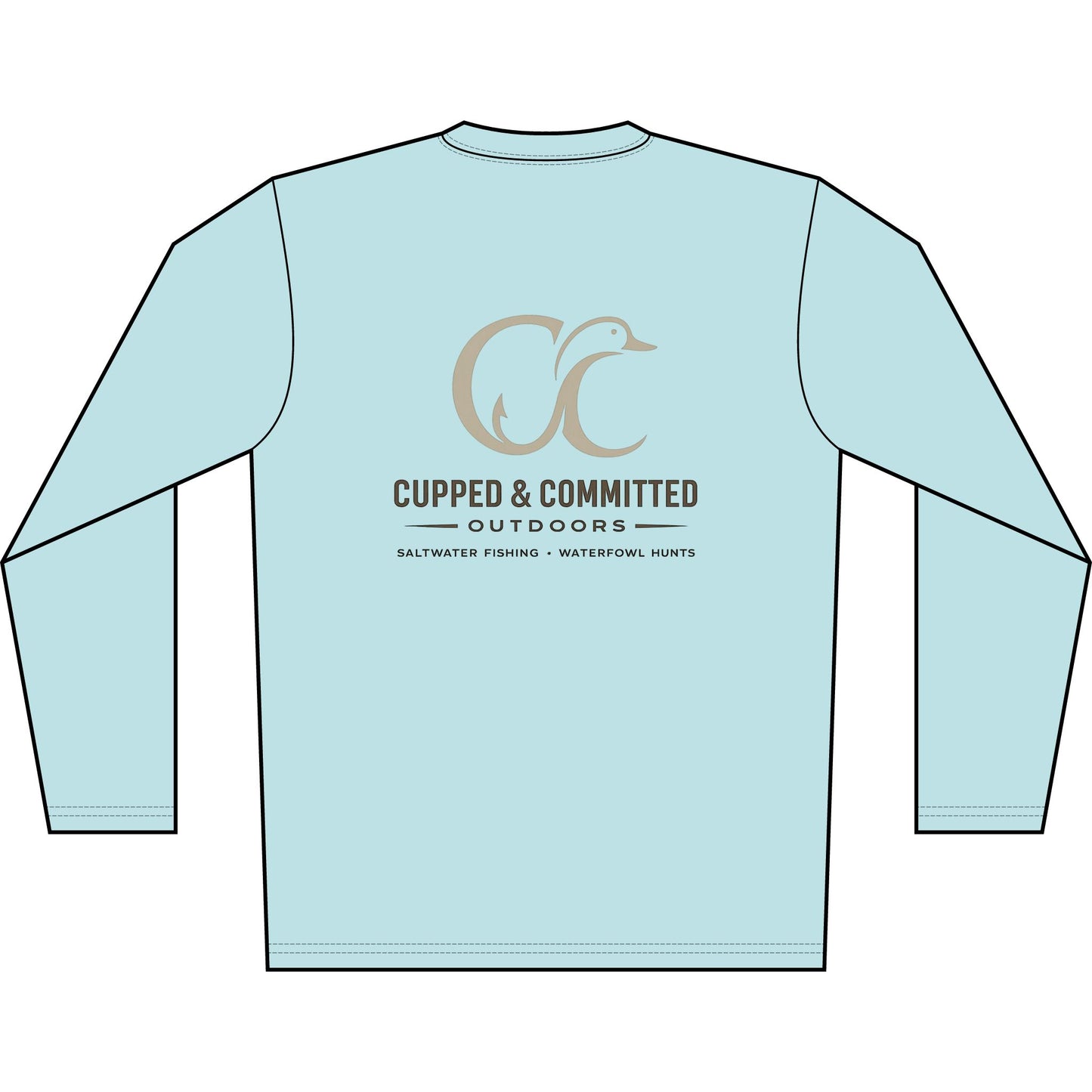 Men's Solar Long Sleeve Shirt — Cupped & Committed Outdoors Logo Performance Tee