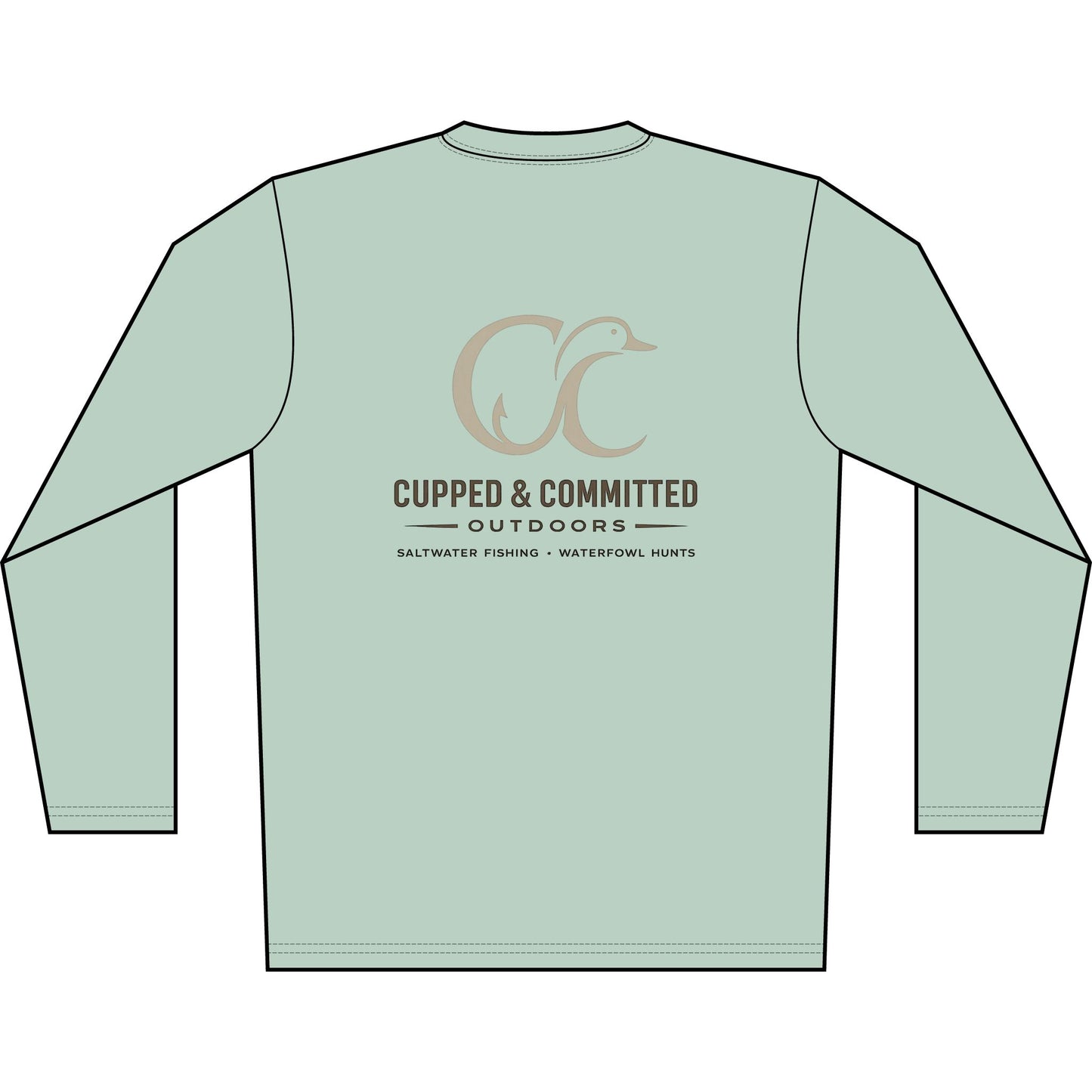 Men's Solar Long Sleeve Shirt — Cupped & Committed Outdoors Logo Performance Tee