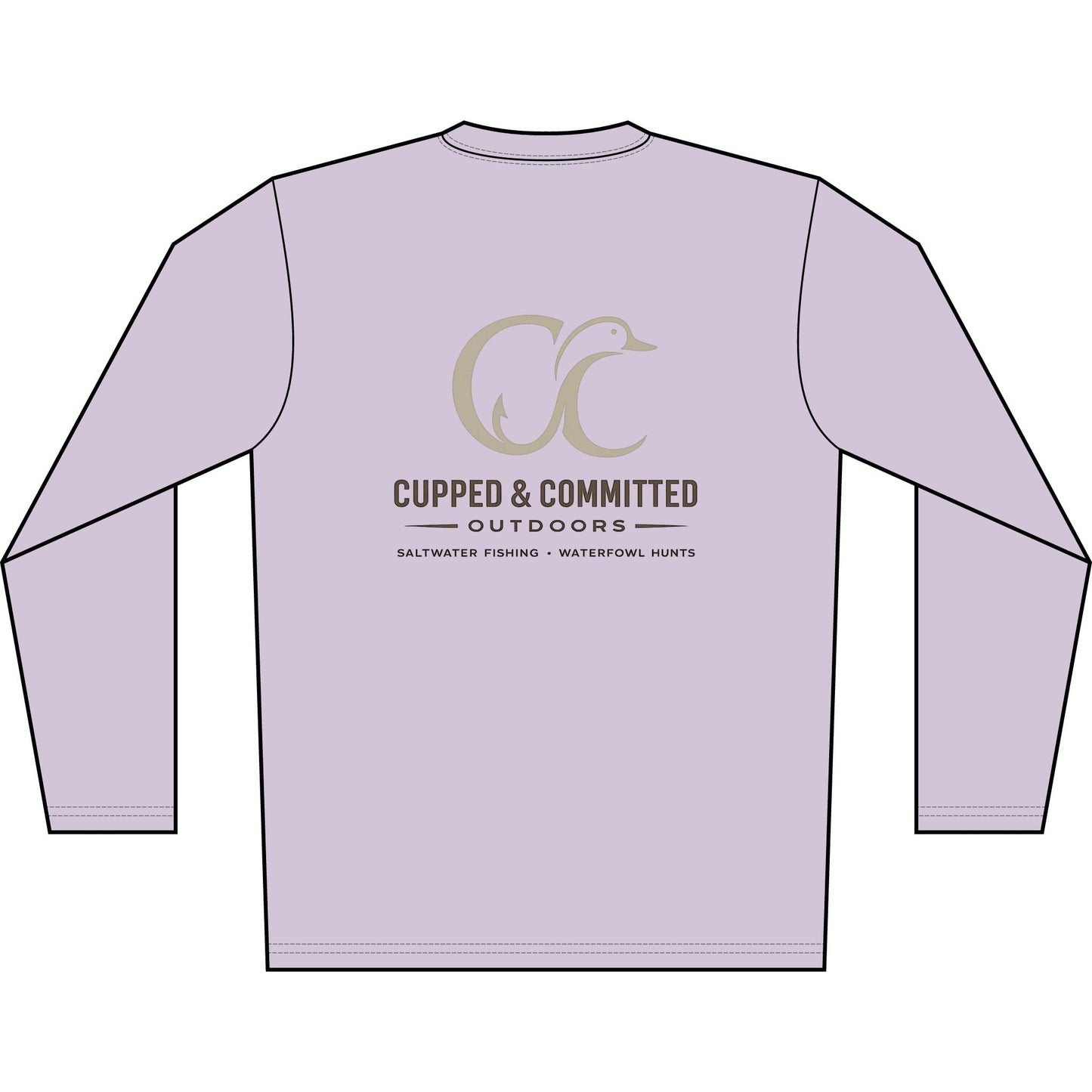 Men's Solar Long Sleeve Shirt — Cupped & Committed Outdoors Logo Performance Tee