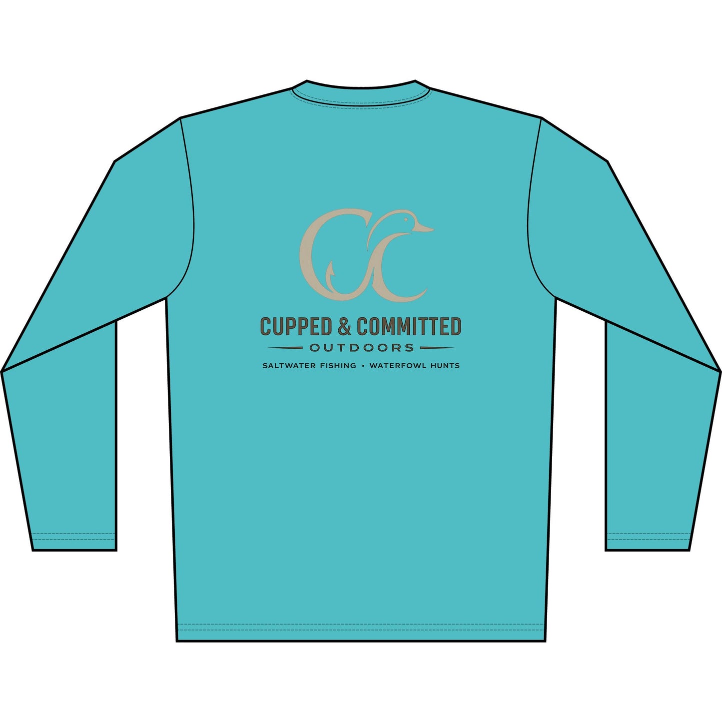 Men's Solar Long Sleeve Shirt — Cupped & Committed Outdoors Logo Performance Tee