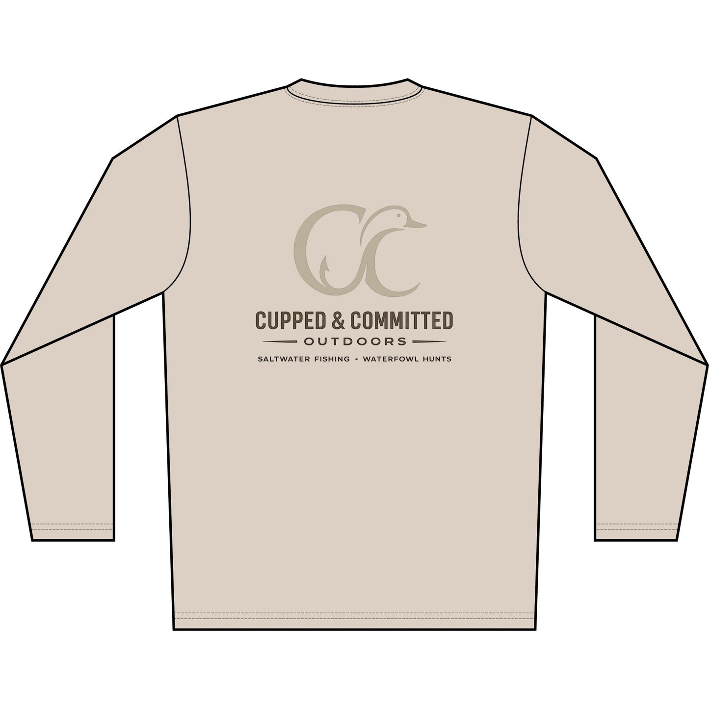 Men's Solar Long Sleeve Shirt — Cupped & Committed Outdoors Logo Performance Tee