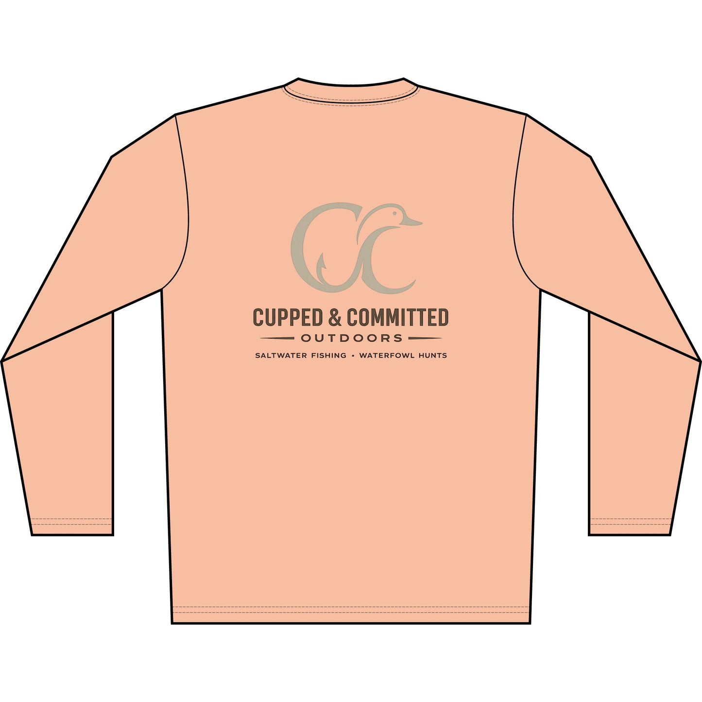 Men's Solar Long Sleeve Shirt — Cupped & Committed Outdoors Logo Performance Tee