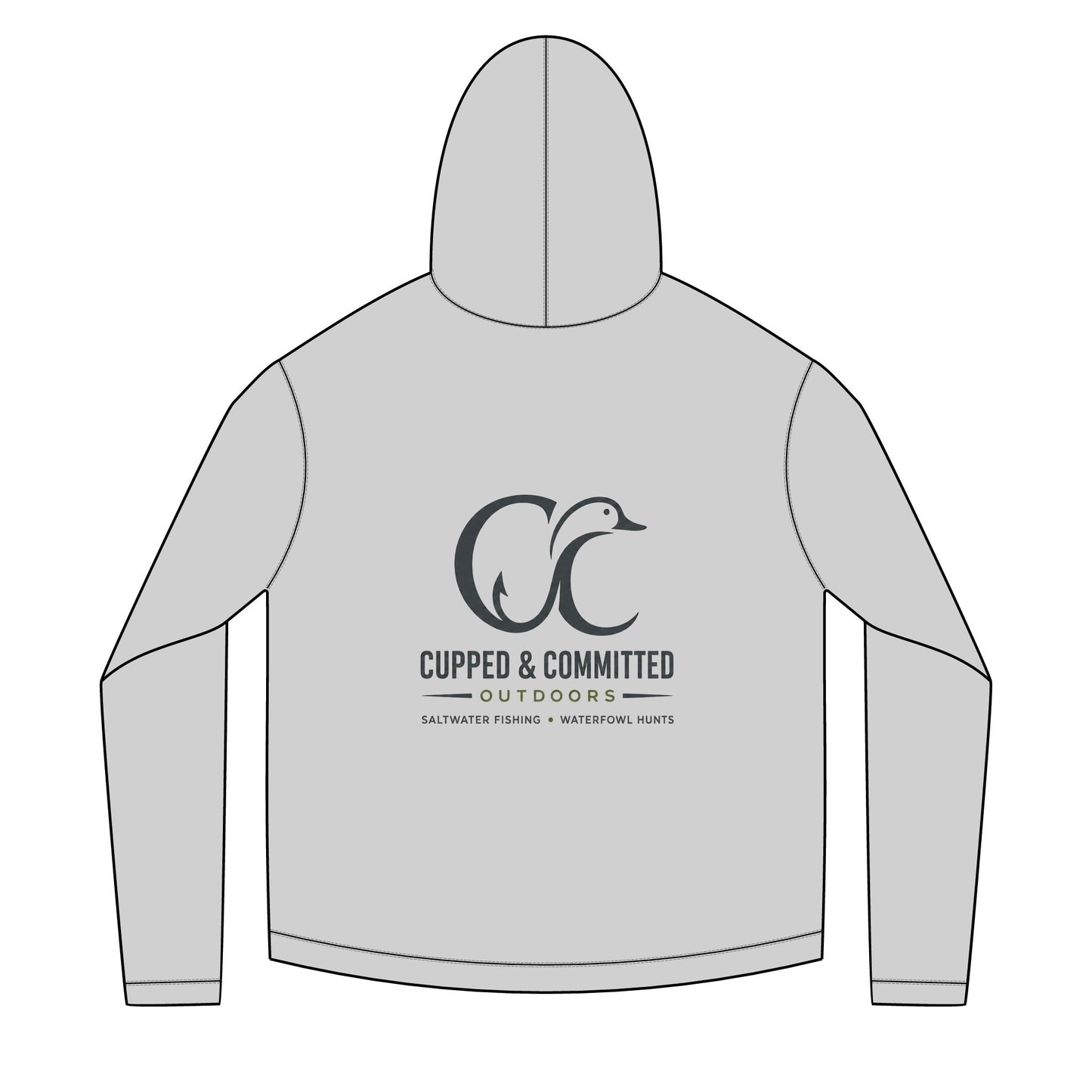 Hoodie — Cupped & Committed Outdoors Solar Fish Logo