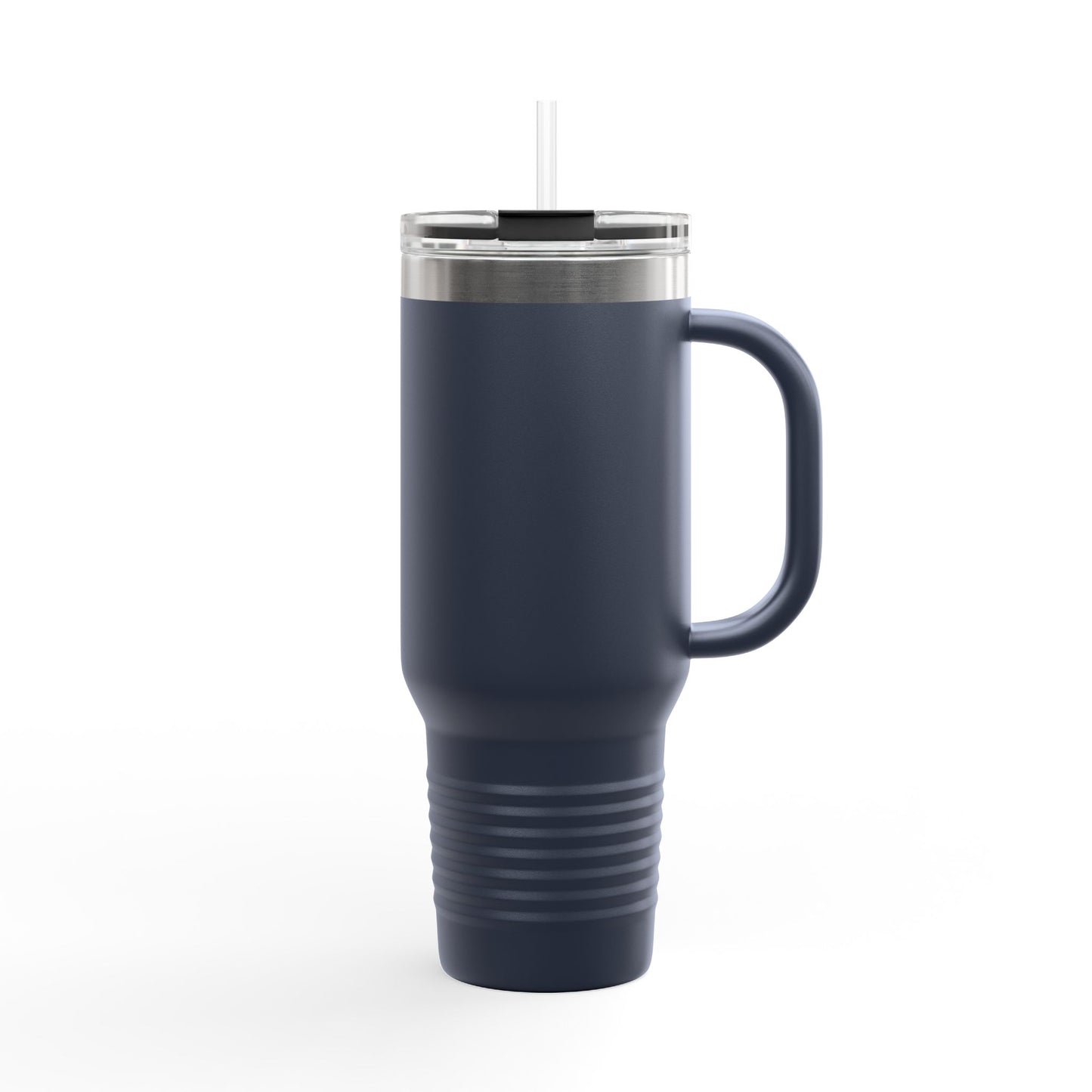 40oz Insulated Travel Mug – Matte Black Thermal Tumbler with Straw (Large Capacity)