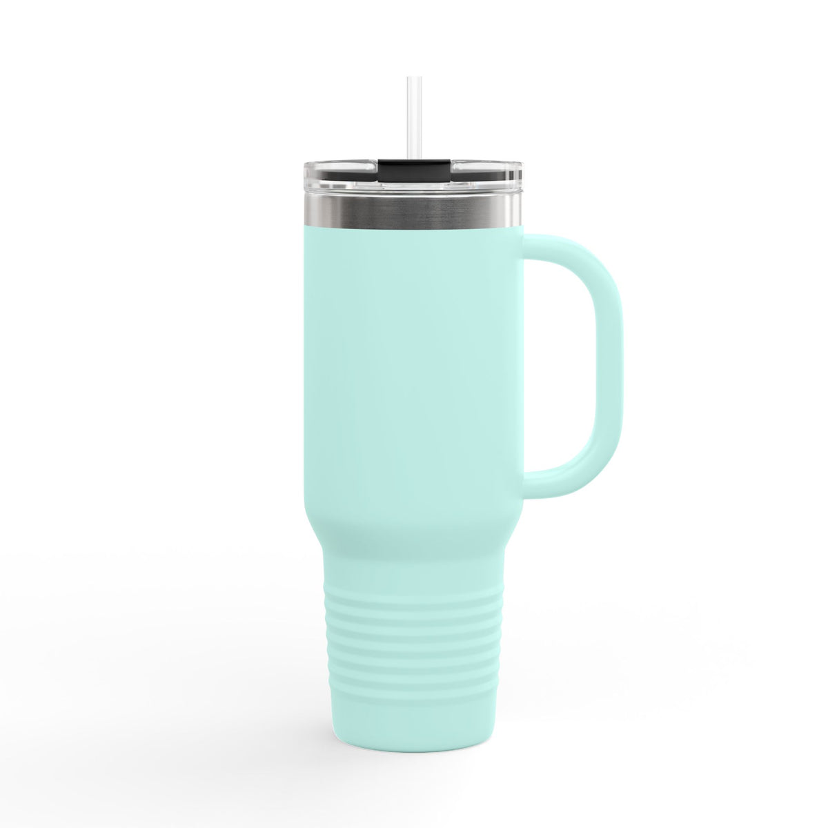 40oz Insulated Travel Mug – Matte Black Thermal Tumbler with Straw (Large Capacity)