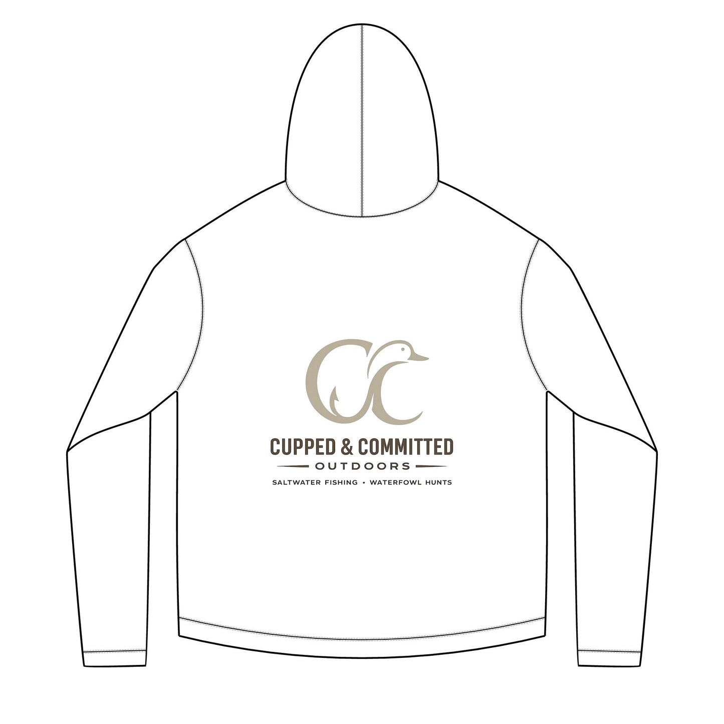 Hoodie — Cupped & Committed Outdoors Solar Fish Logo