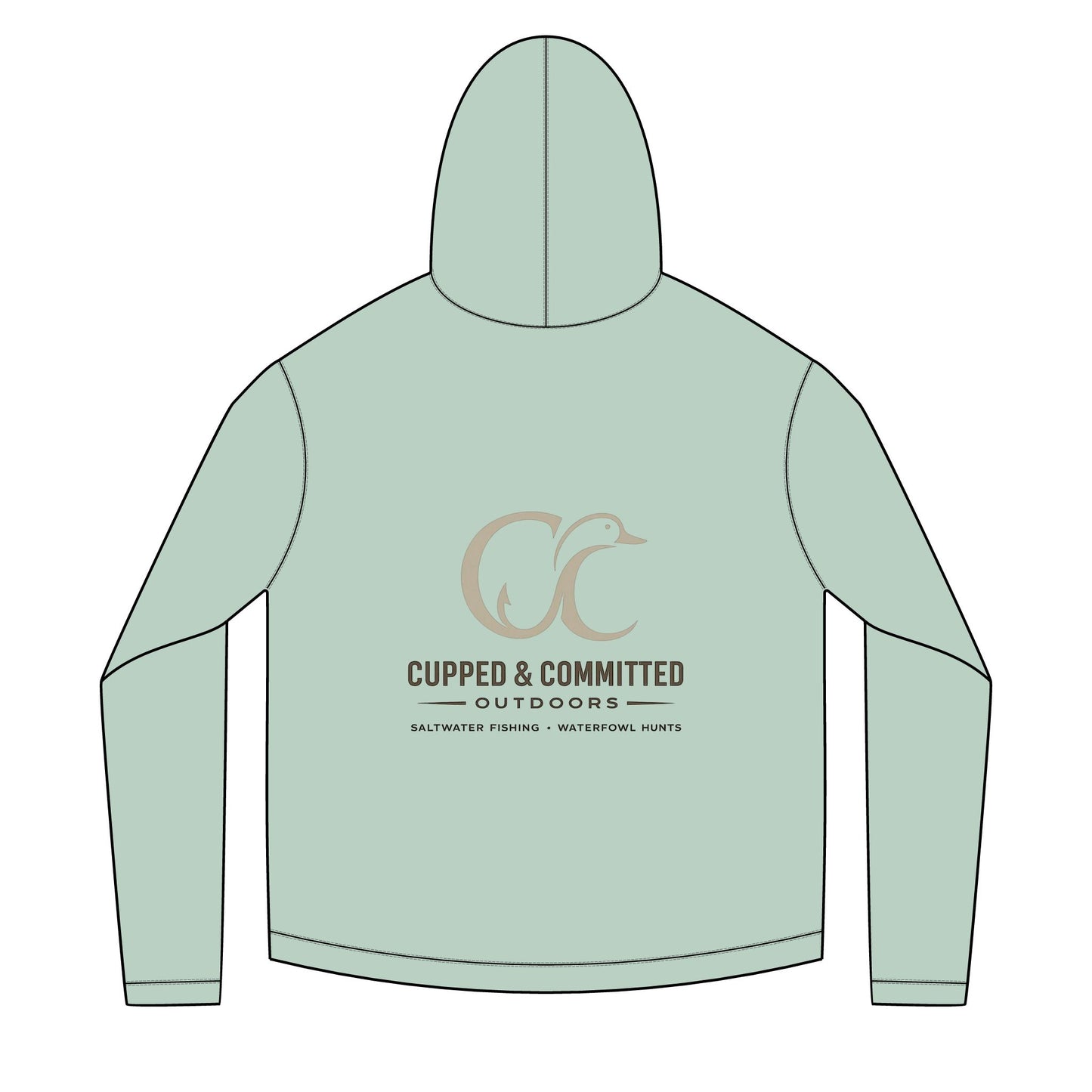 Hoodie — Cupped & Committed Outdoors Solar Fish Logo